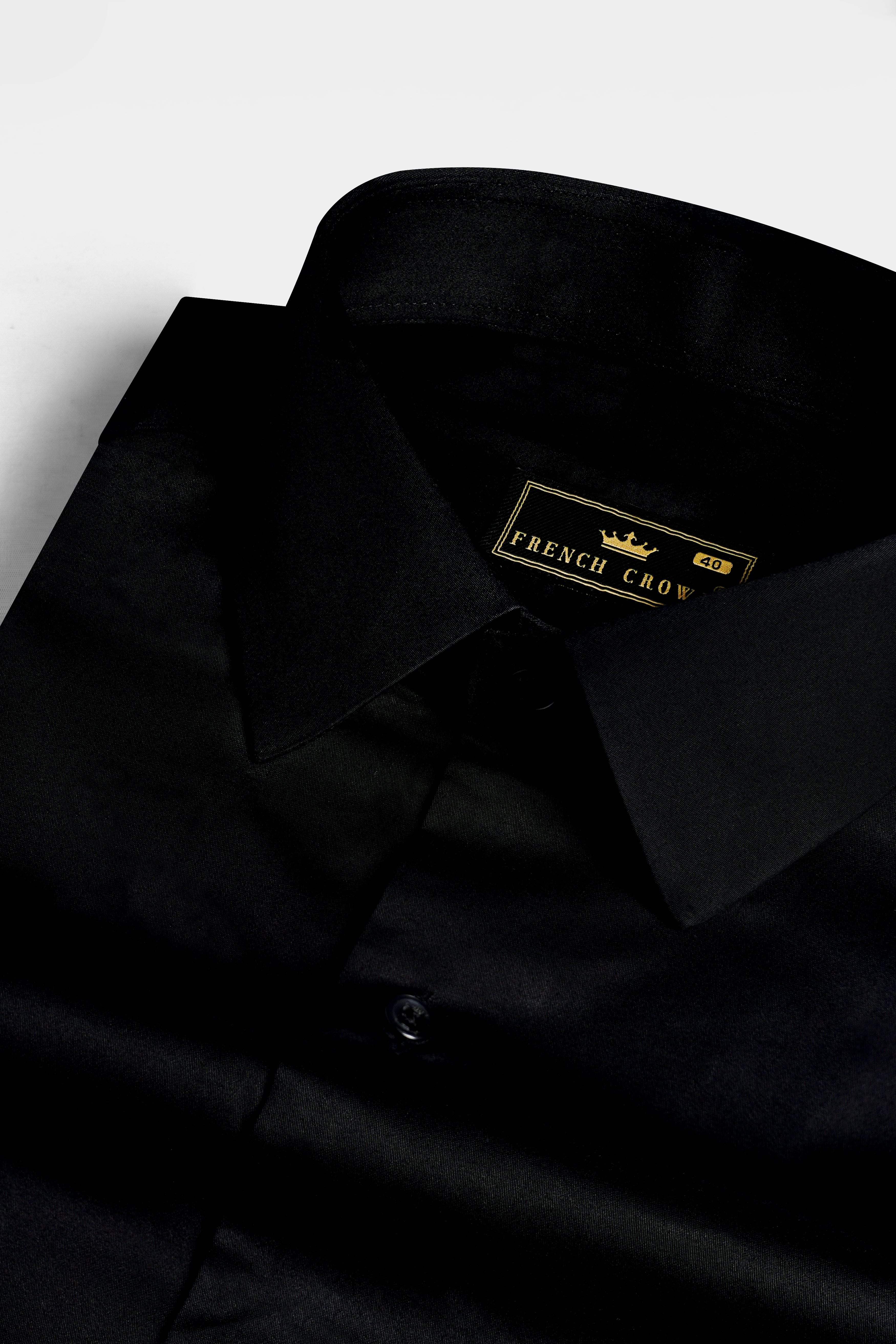 Jade Black with Carmine Red three trimming Patterned Premium Cotton Shirt