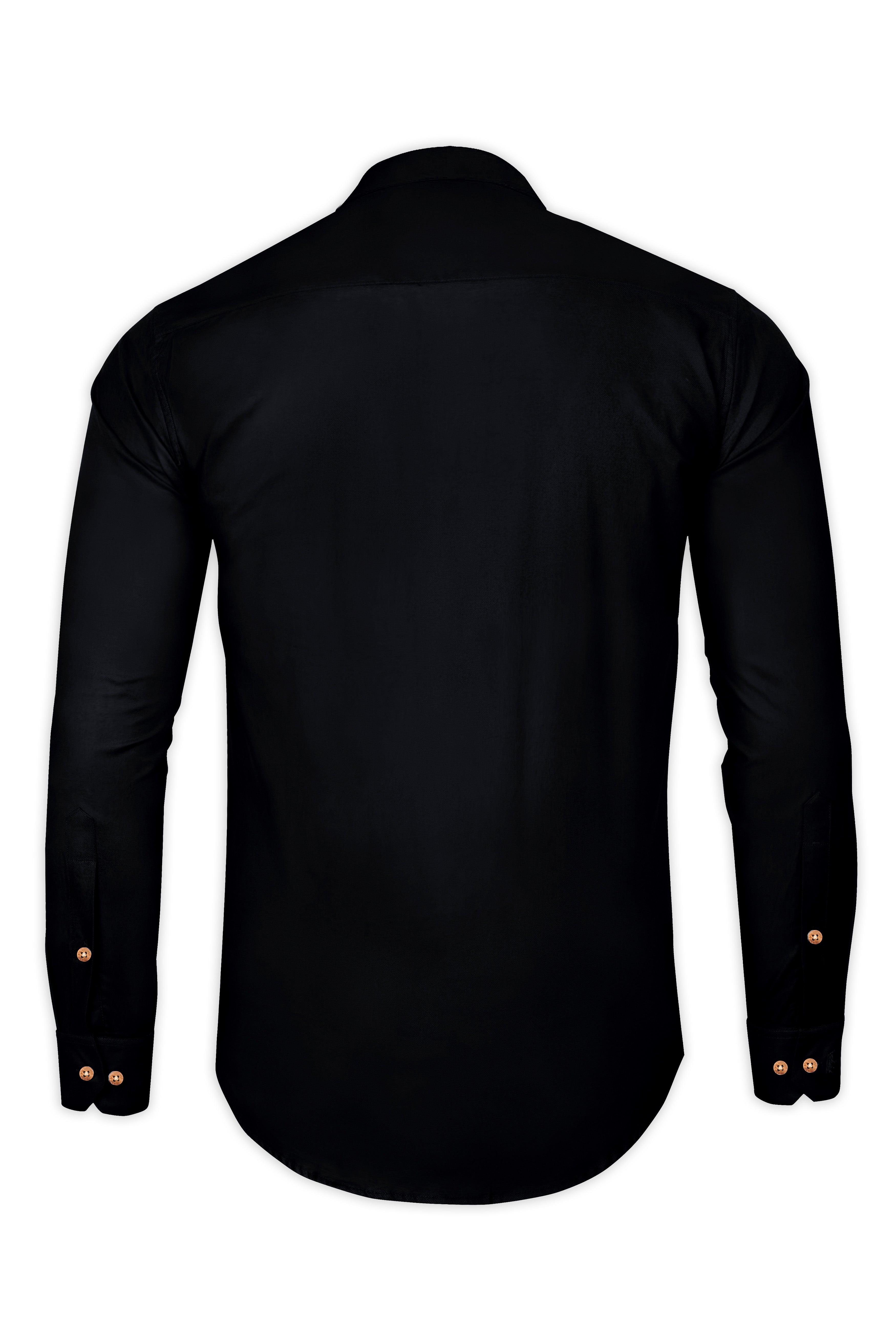 Jade Black Zipper Closure Premium Cotton Shirt