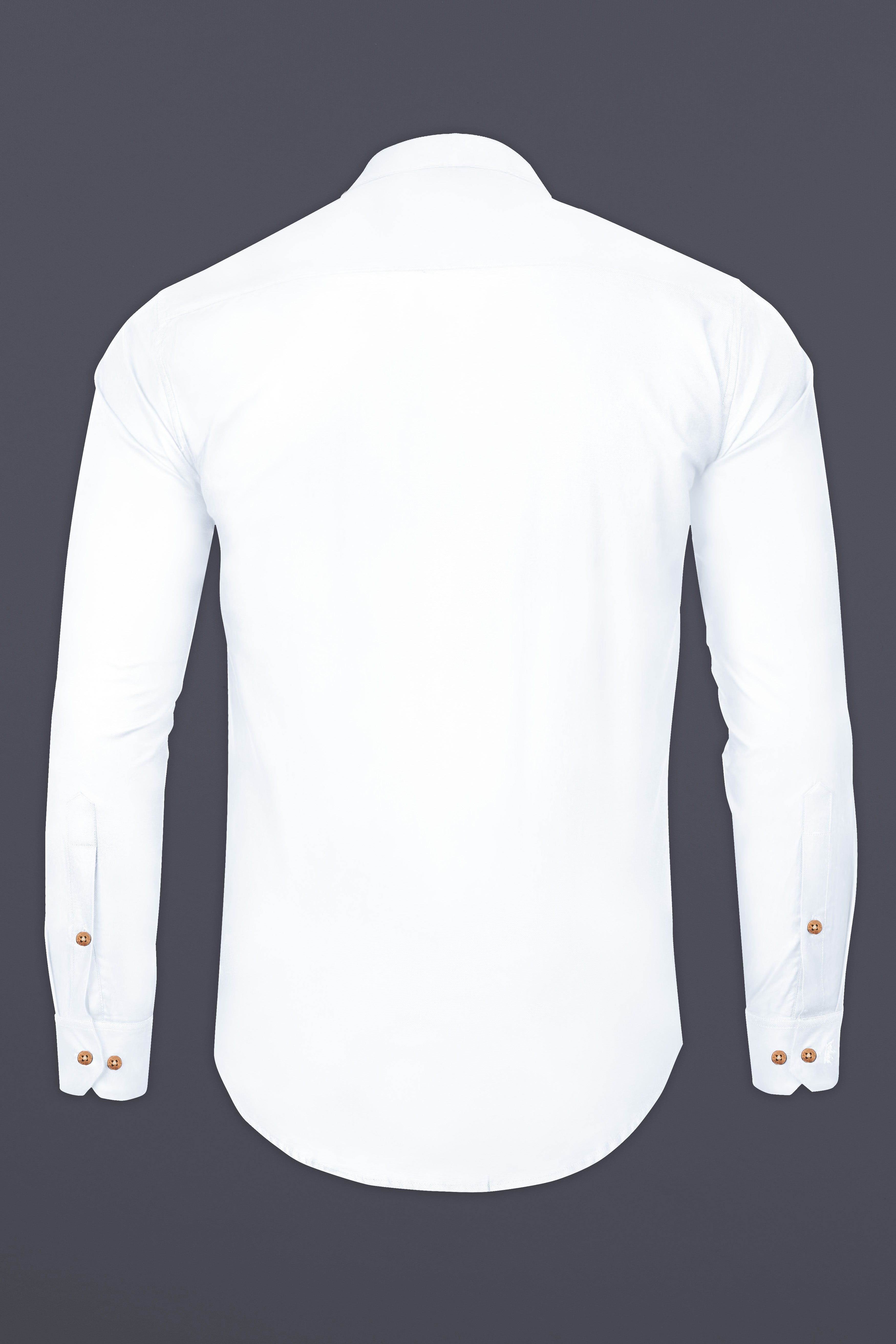 Bright White Subtle Sheen Zipper Closure Premium Cotton Shirt