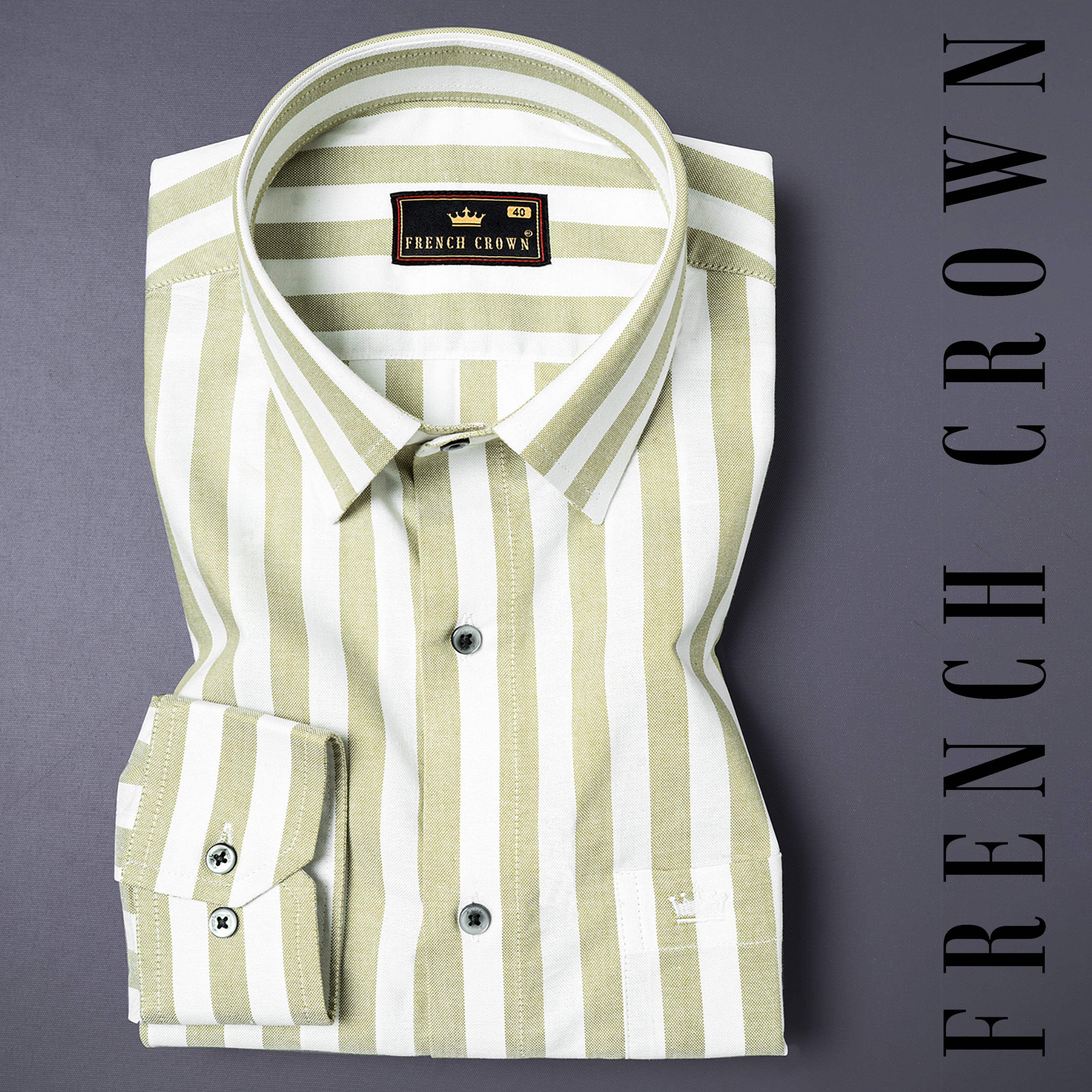 Surf Crest and White Striped Royal Oxford Shirt