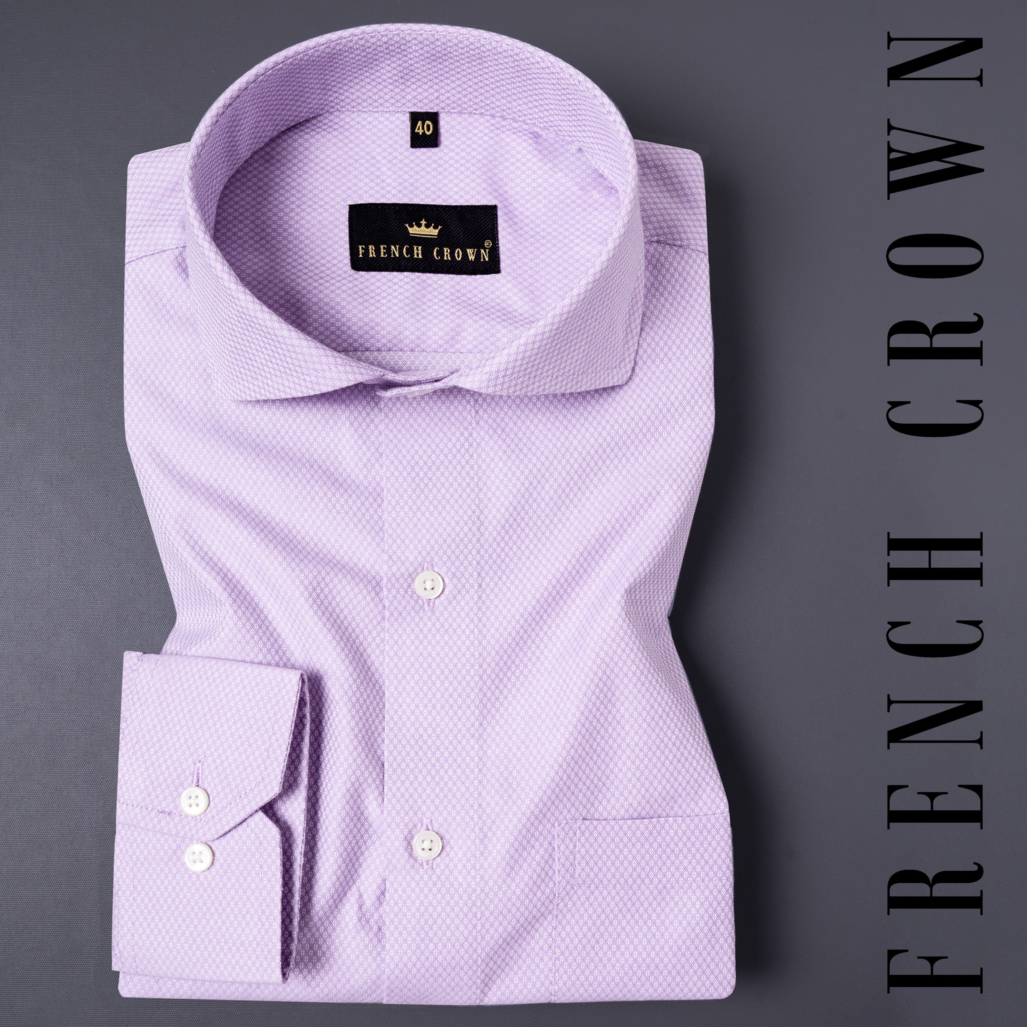 Light Purple Dobby Textured Premium Giza Cotton Shirt