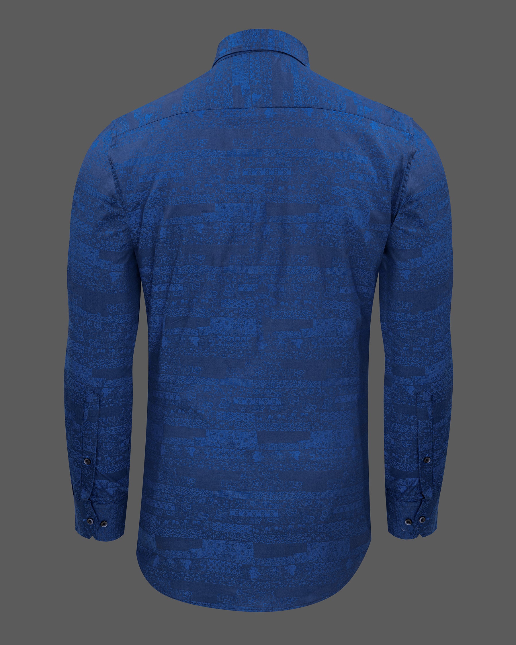 Nile Blue Jacquard Textured Premium Giza Cotton Shirt