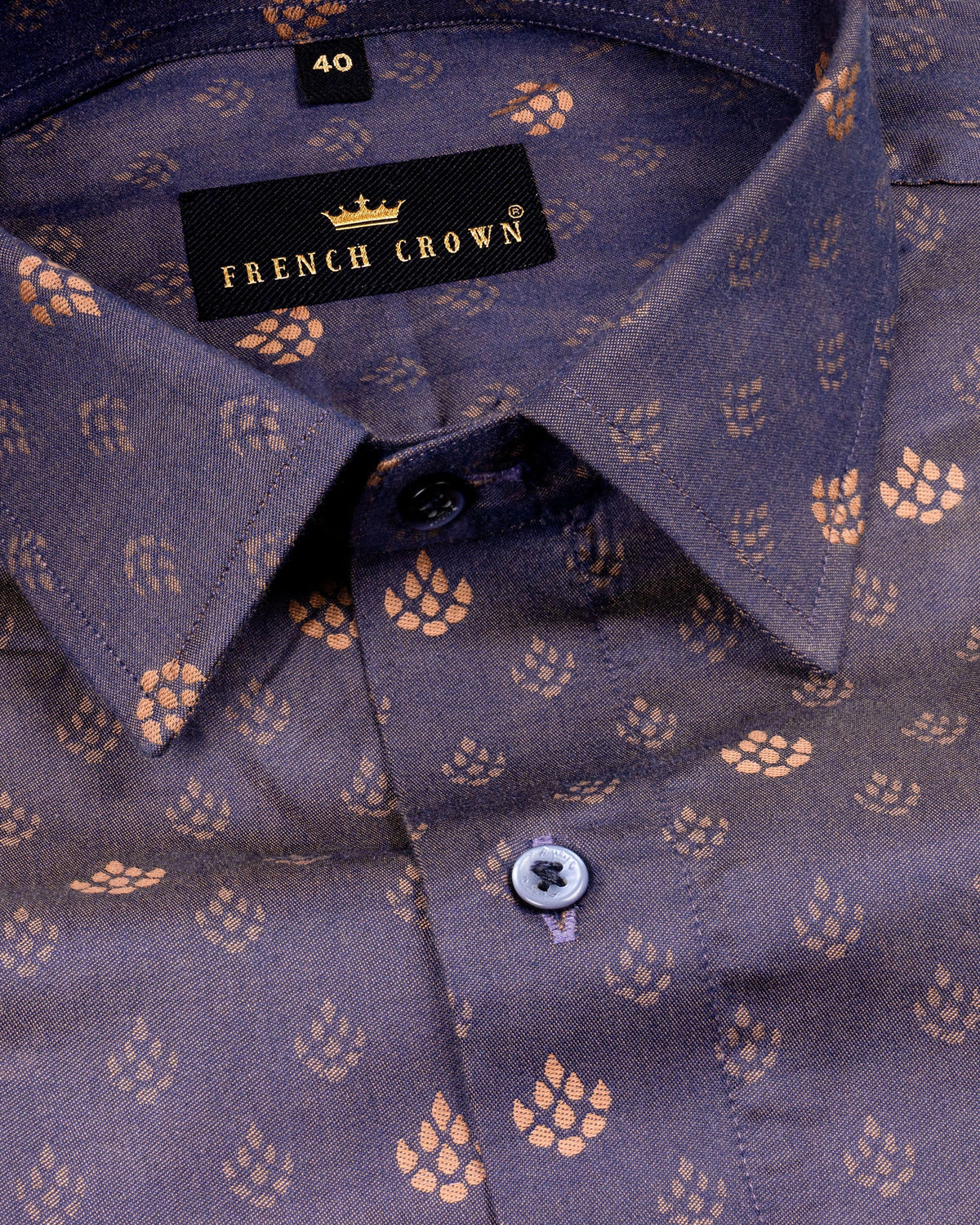 Kimberley Blue Jacquard Textured Premium Giza Cotton Shirt