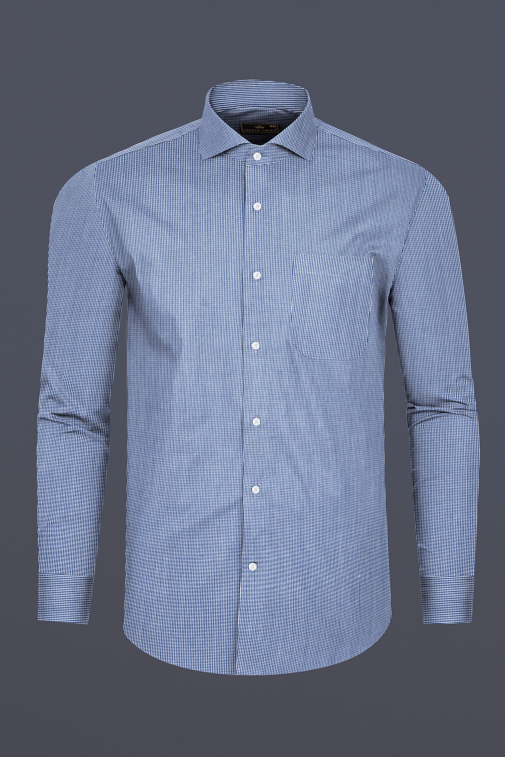 Tory Blue Dobby Textured Premium Giza Cotton Shirt