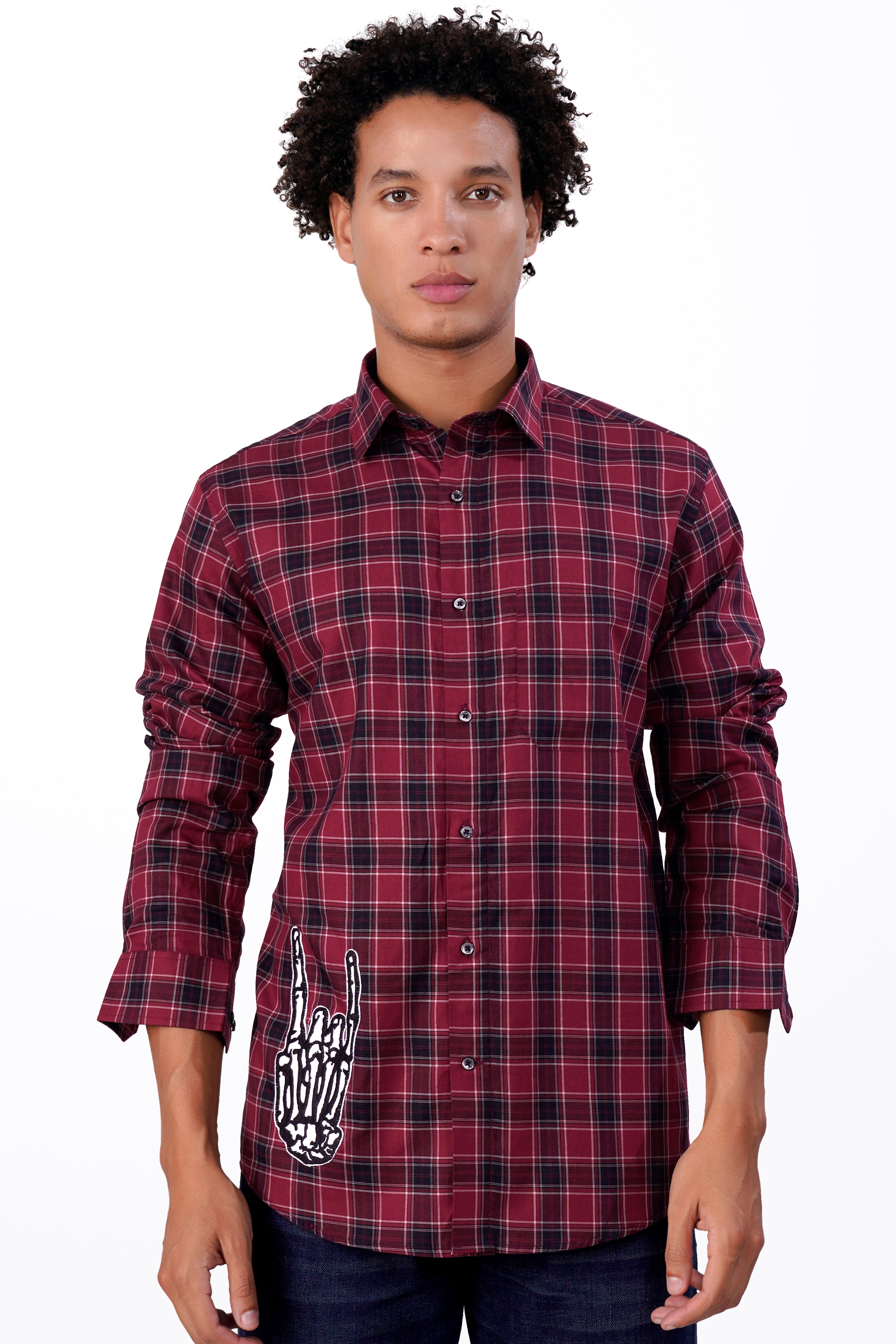 Claret Red Plaid with Funky Patchwork Twill Premium Cotton Designer Shirt 5662-BLK-E228-38, 5662-BLK-E228-H-38, 5662-BLK-E228-39, 5662-BLK-E228-H-39, 5662-BLK-E228-40, 5662-BLK-E228-H-40, 5662-BLK-E228-42, 5662-BLK-E228-H-42, 5662-BLK-E228-44, 5662-BLK-E228-H-44, 5662-BLK-E228-46, 5662-BLK-E228-H-46, 5662-BLK-E228-48, 5662-BLK-E228-H-48, 5662-BLK-E228-50, 5662-BLK-E228-H-50, 5662-BLK-E228-52, 5662-BLK-E228-H-52