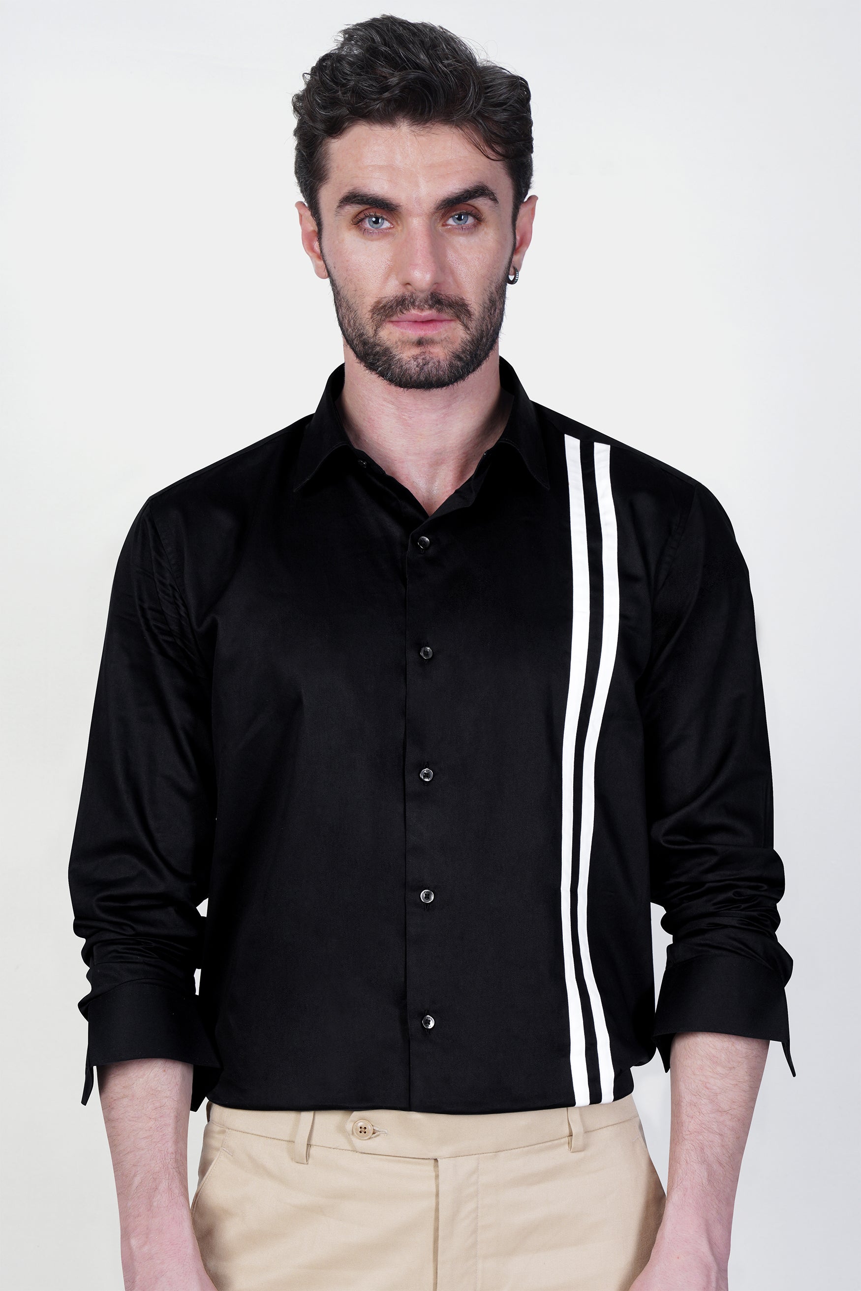 Buy Vertical and Horizontal Striped Shirt for Men in India