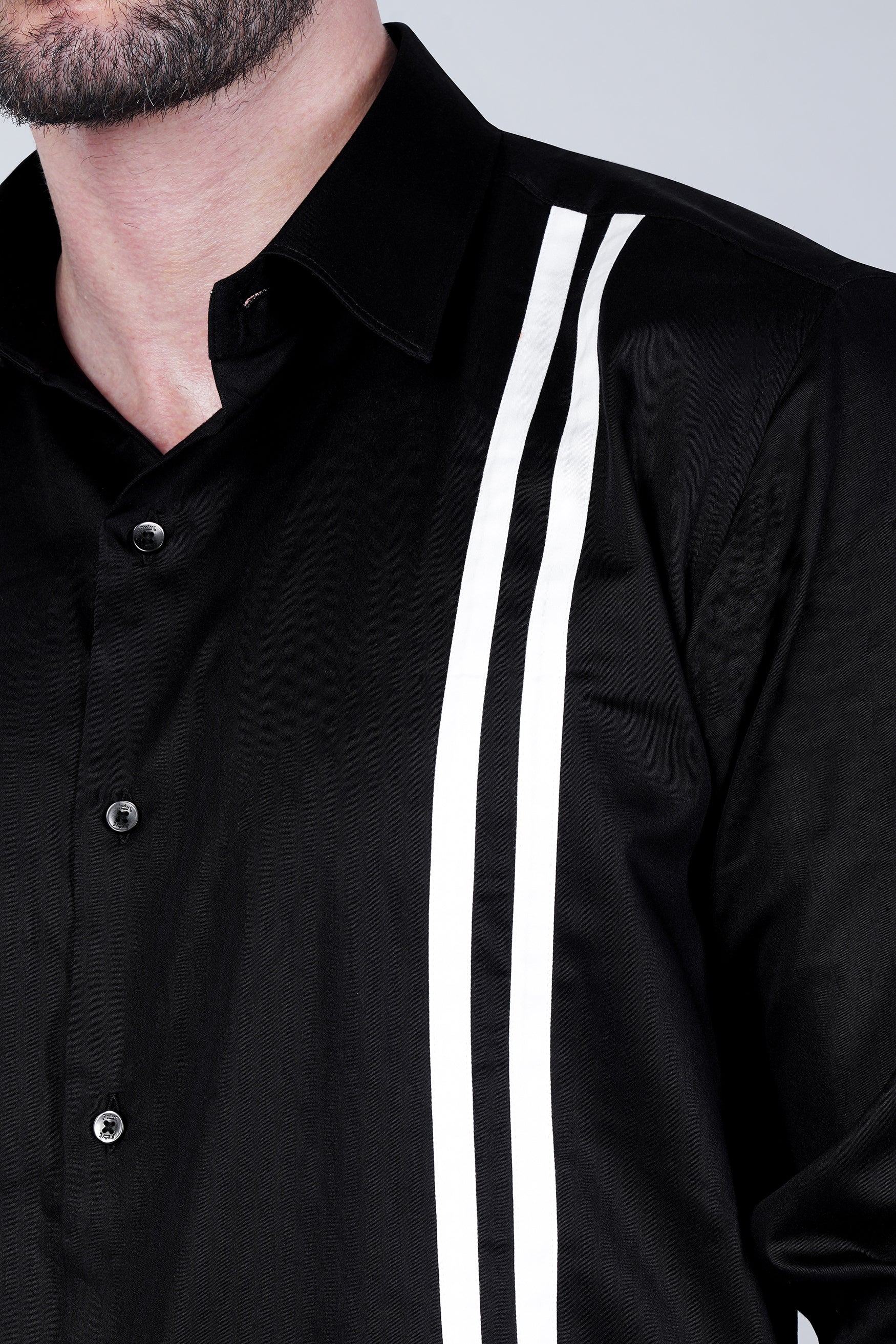 Jade Black Casual Stripes Premium Cotton Shirt For Men - Snitch Shirts