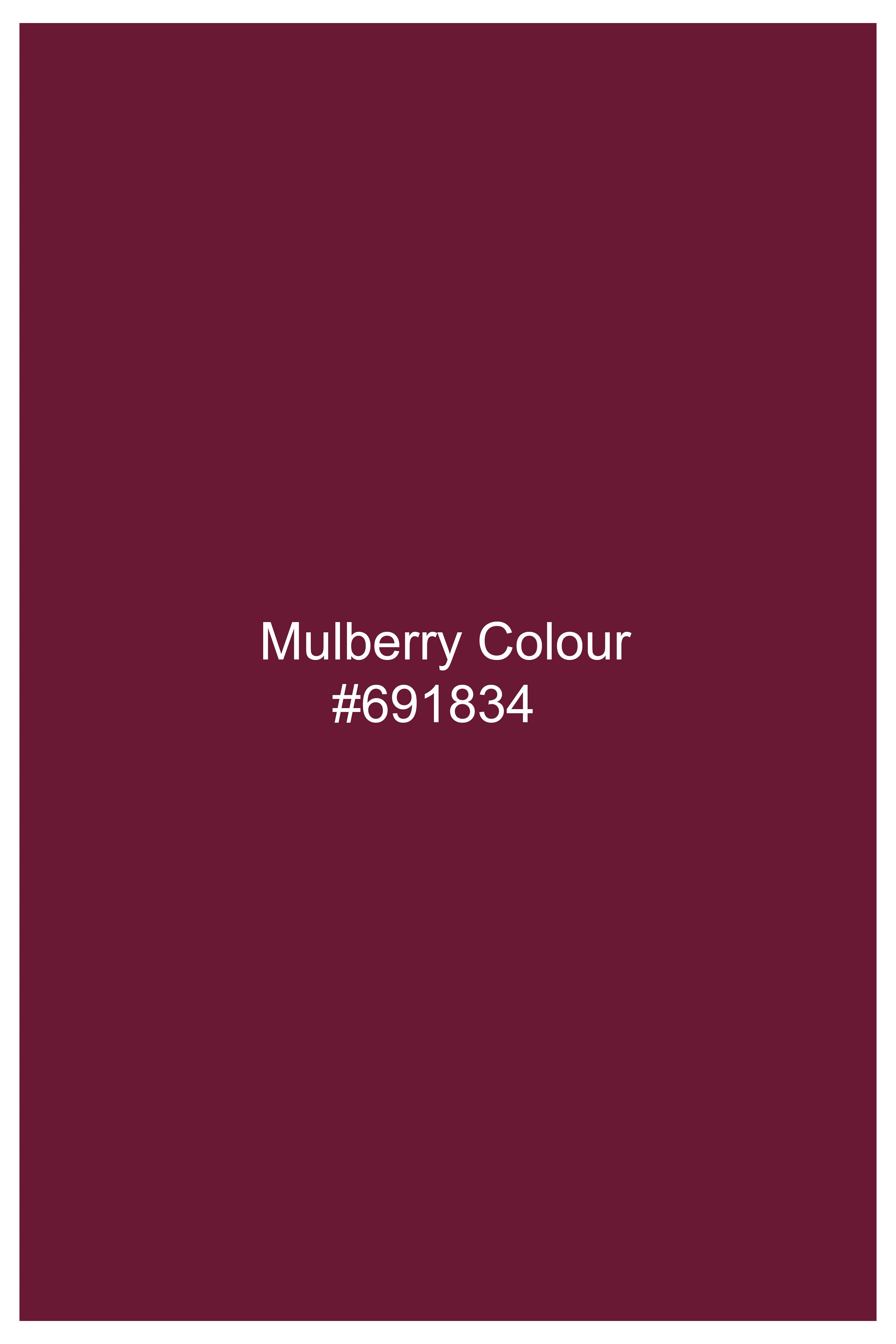 Mulberry Pink Hand Painted Luxurious Linen Designer Kurta Shirt