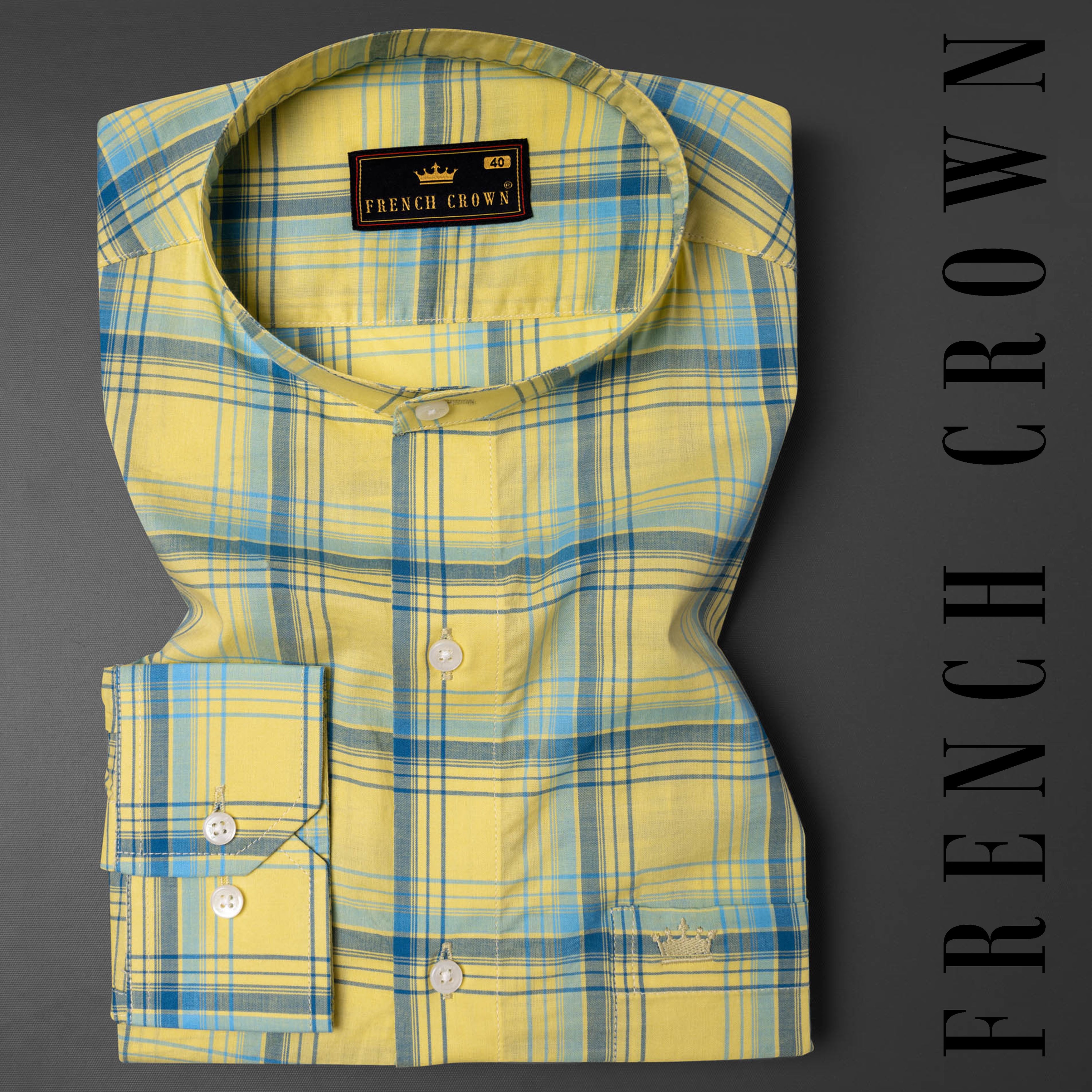 Apache Yellow Plaid Premium Cotton Shirt