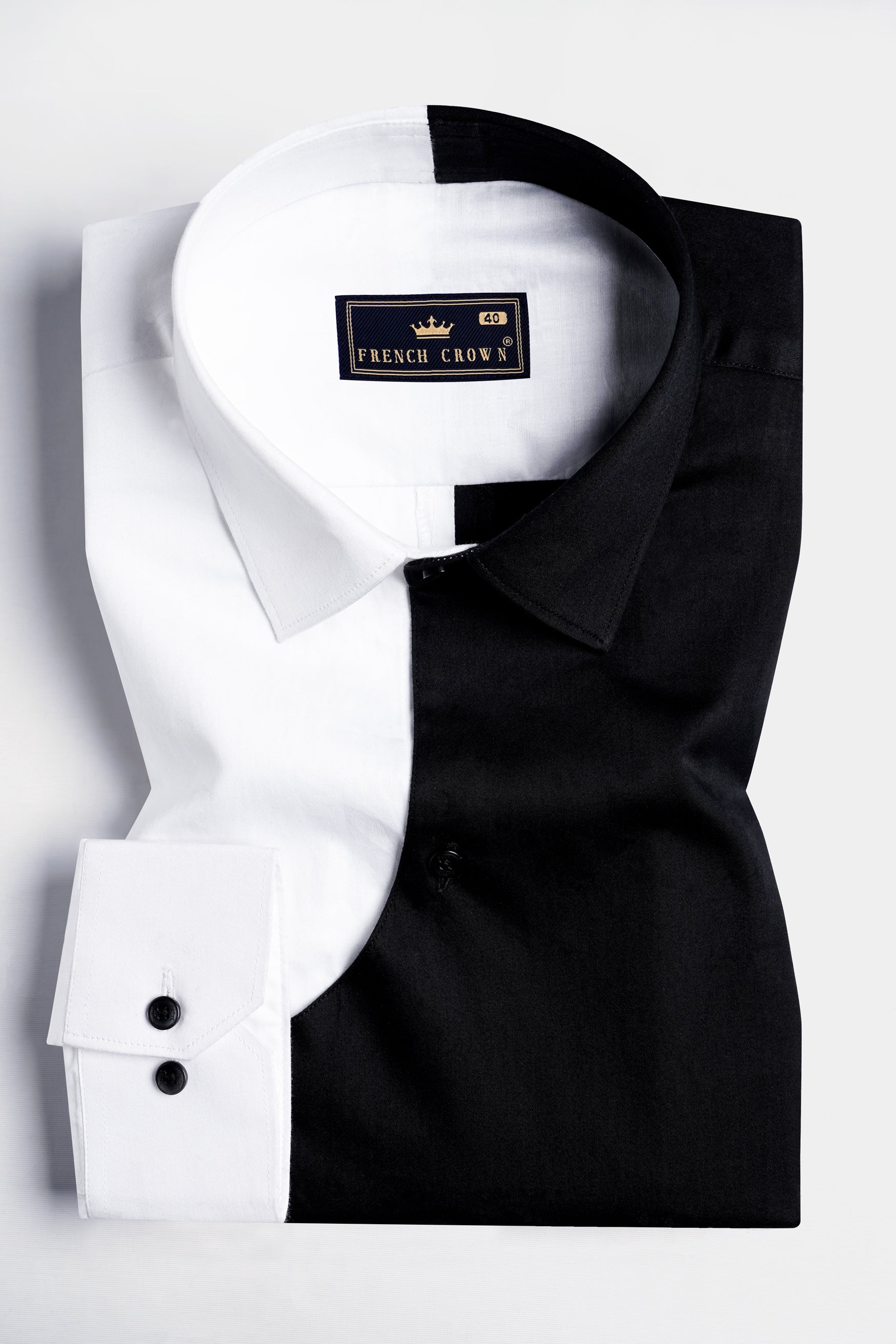 Half White and Half Black Casual Plain-Solid Premium Cotton Shirt For Men -  Snitch Shirts