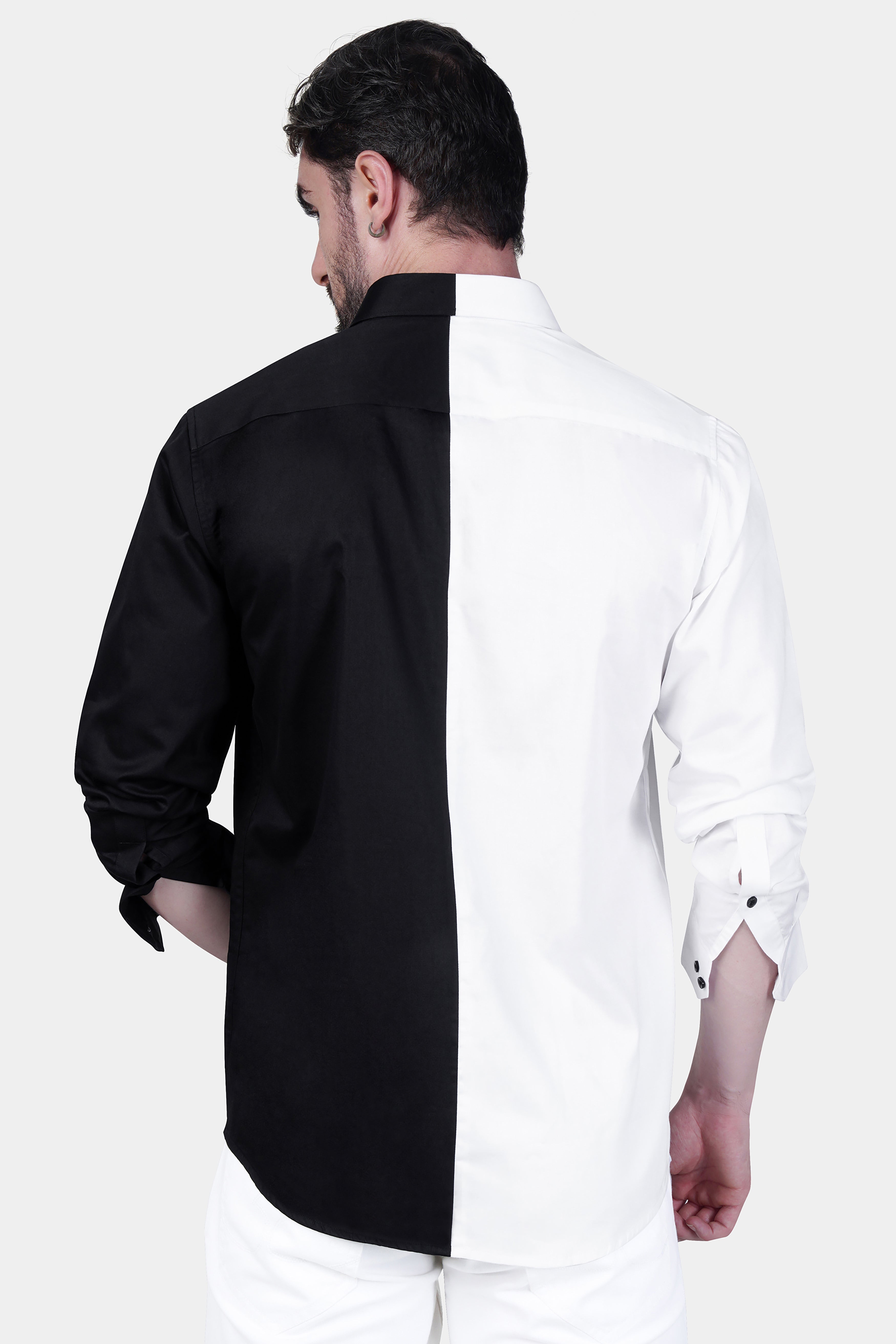 Half White and Half Black Super Soft Premium Cotton Shirt