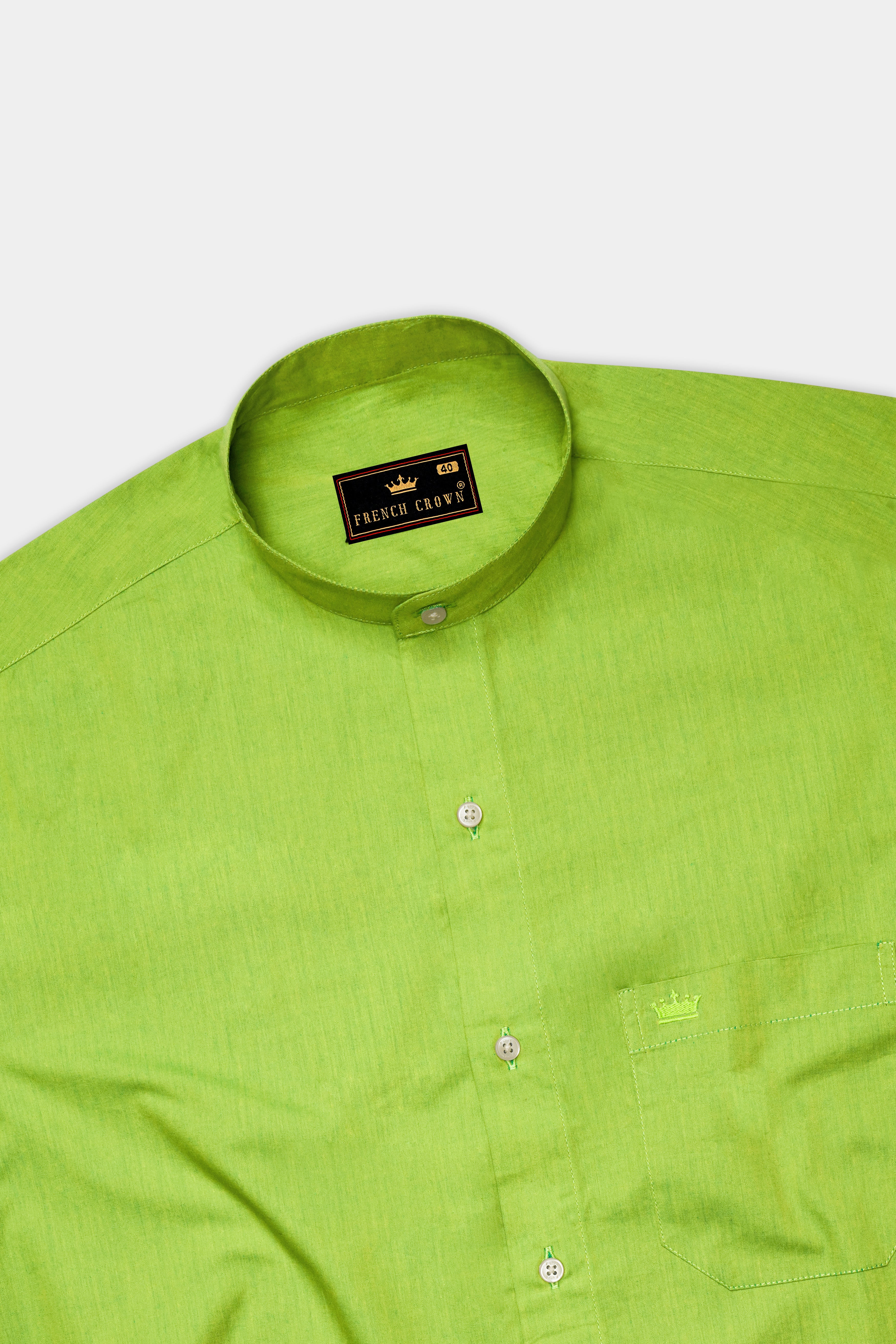 Conifer Green Chambray Premium Cotton Shirt