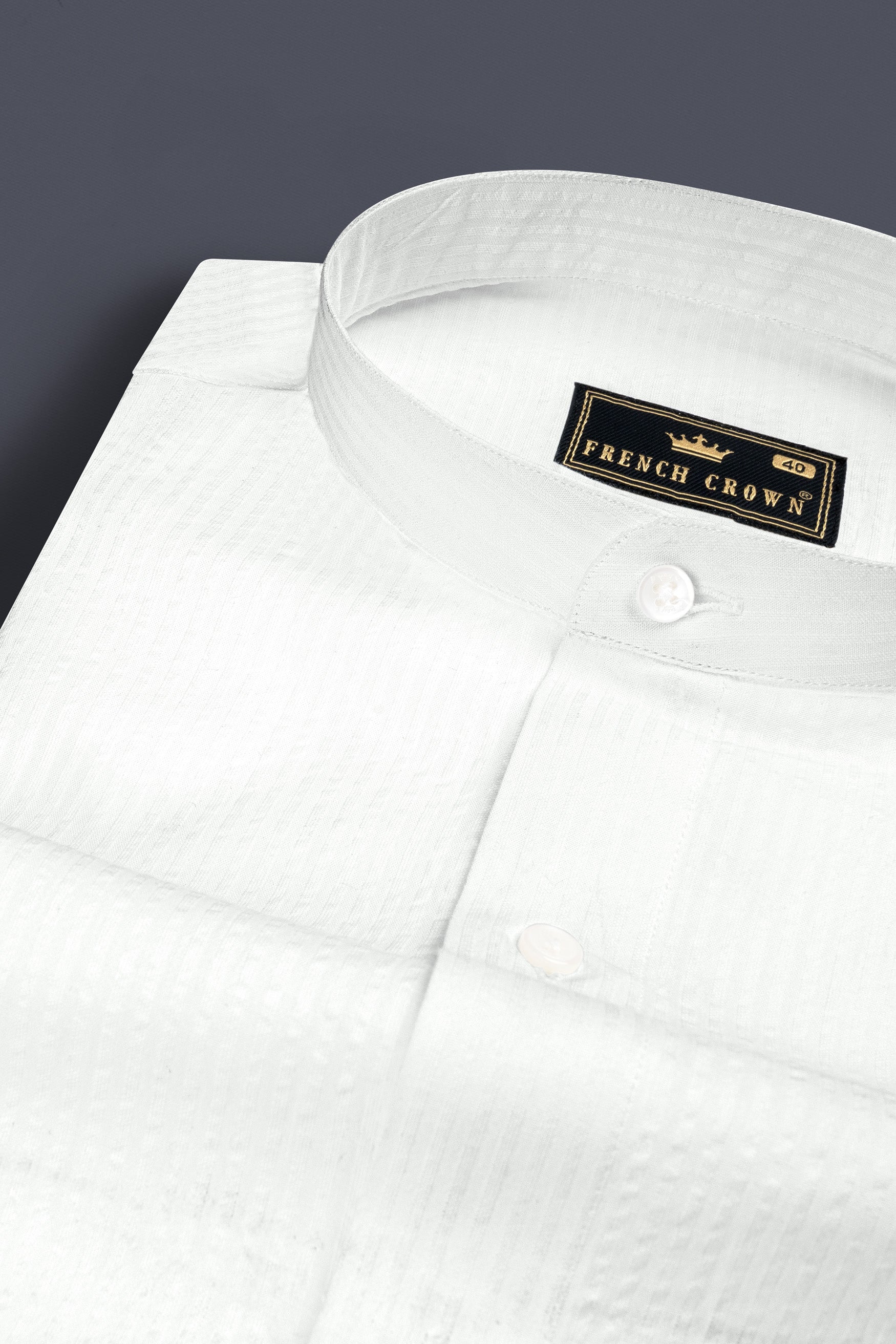Bright White Subtle Striped Seersucker Premium Giza Cotton Shirt
