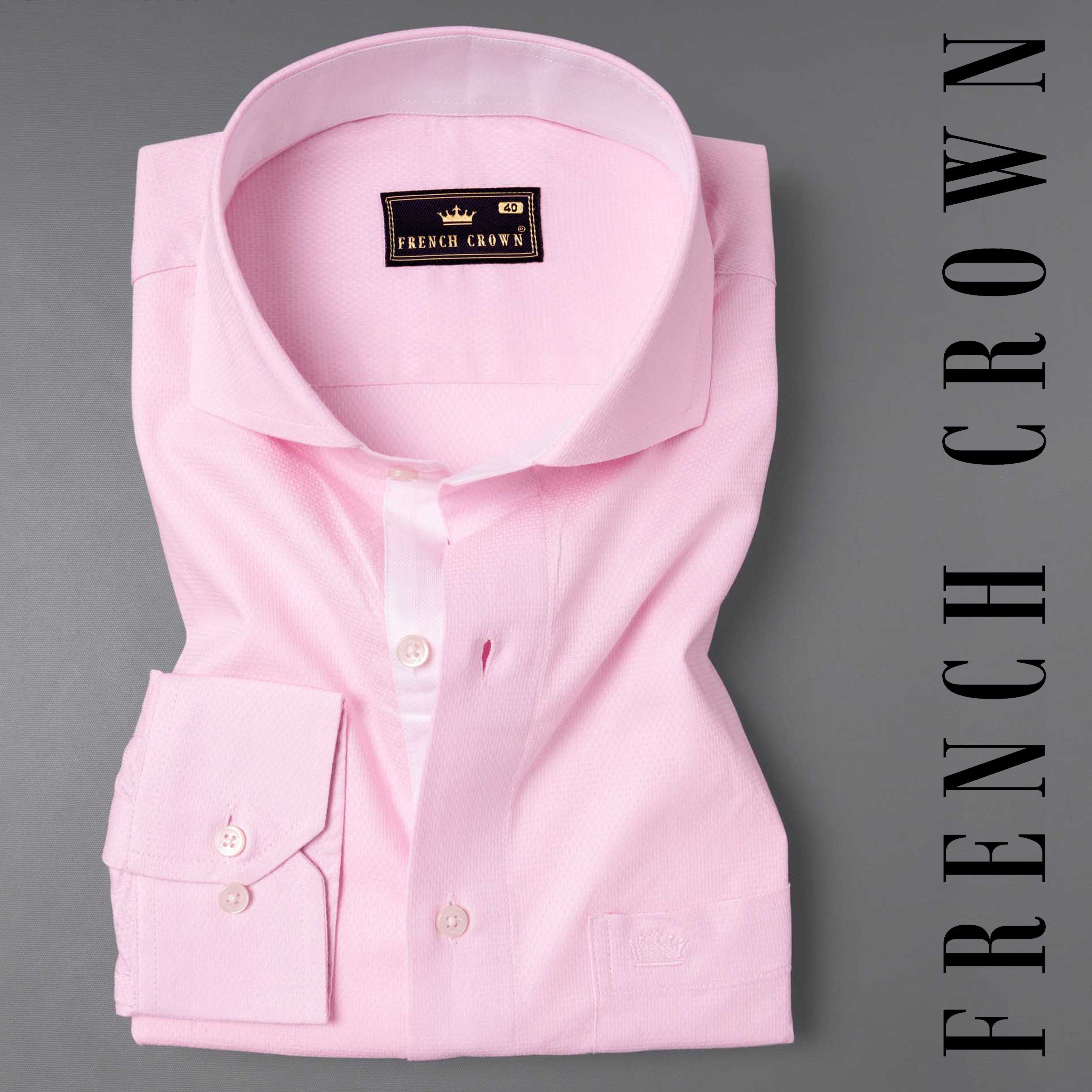 Chantilly Pink Dobby Textured Premium Giza Cotton Shirt