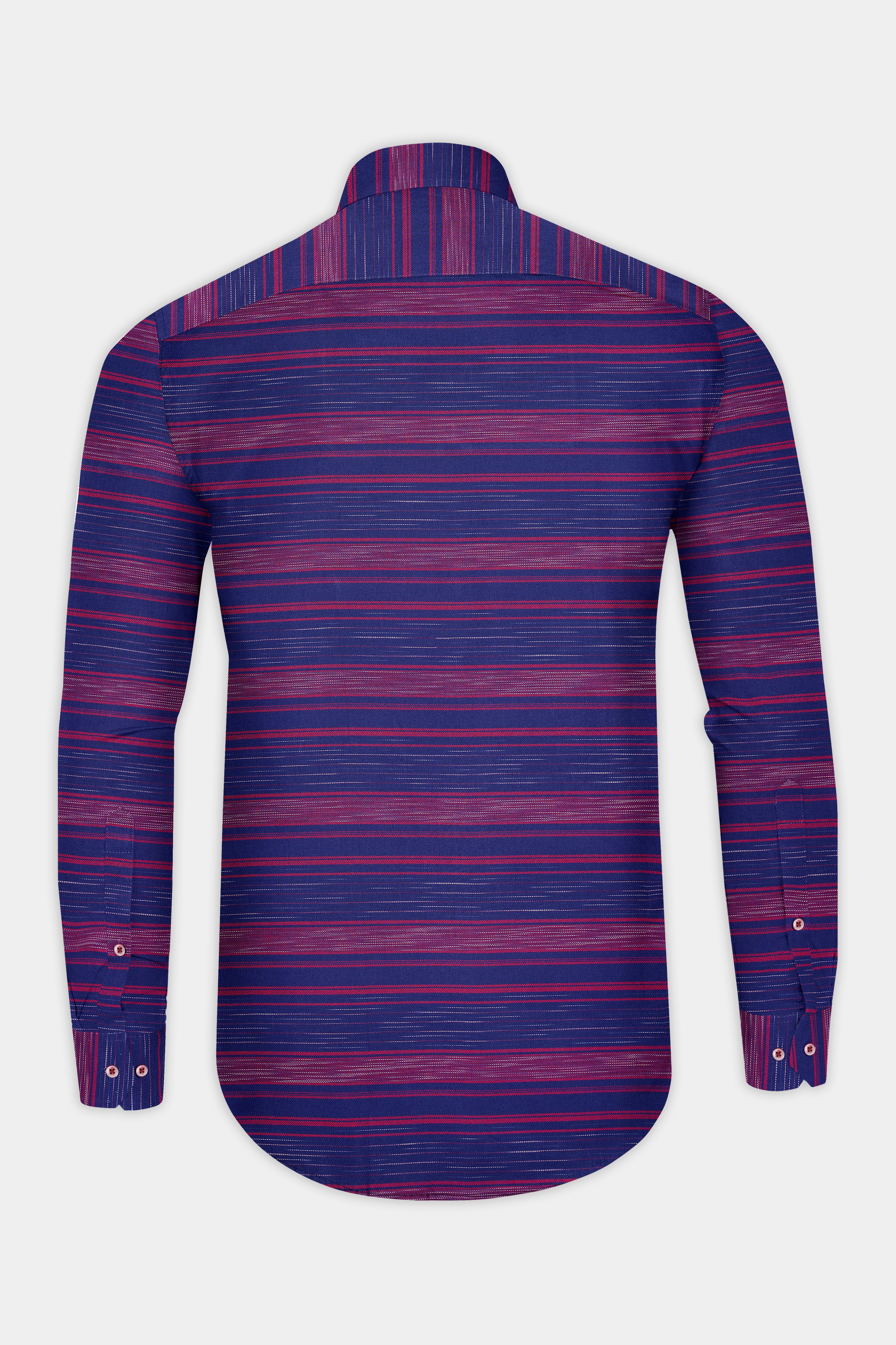 Jacarta Blue Striped Dobby Textured Premium Giza Cotton Shirt