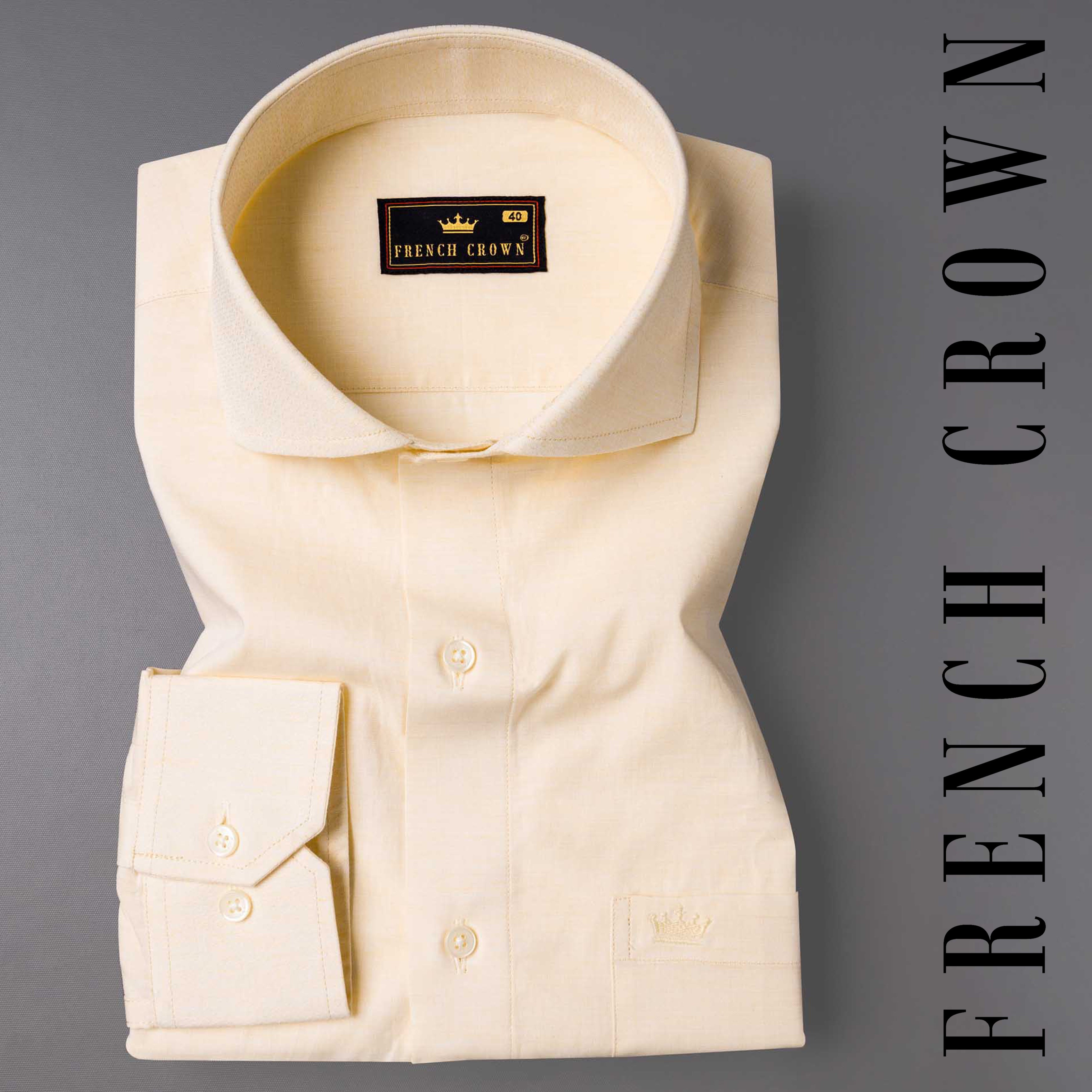 Antique Peach Dobby Textured Premium Giza Cotton Shirt