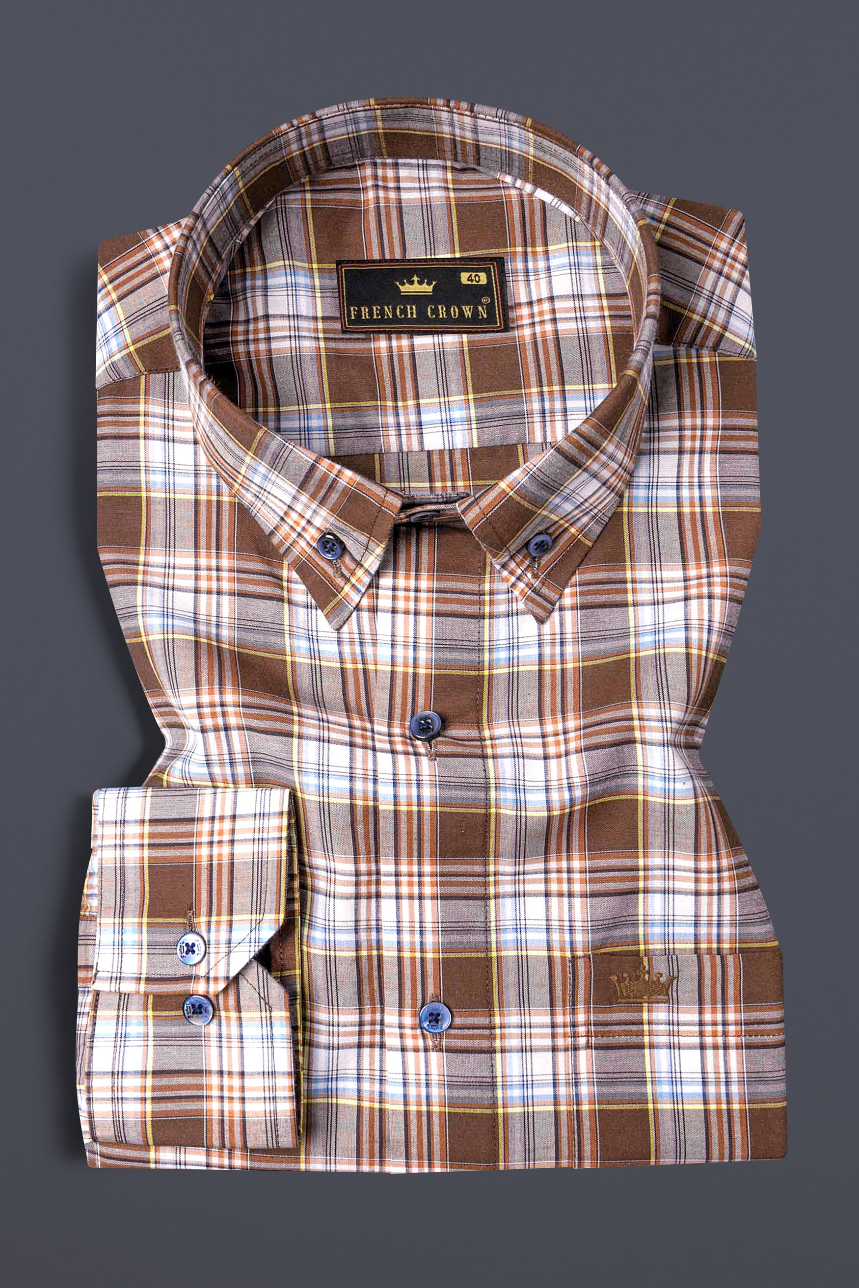 Shingle Fawn Multicolour Plaid Premium Cotton Shirt