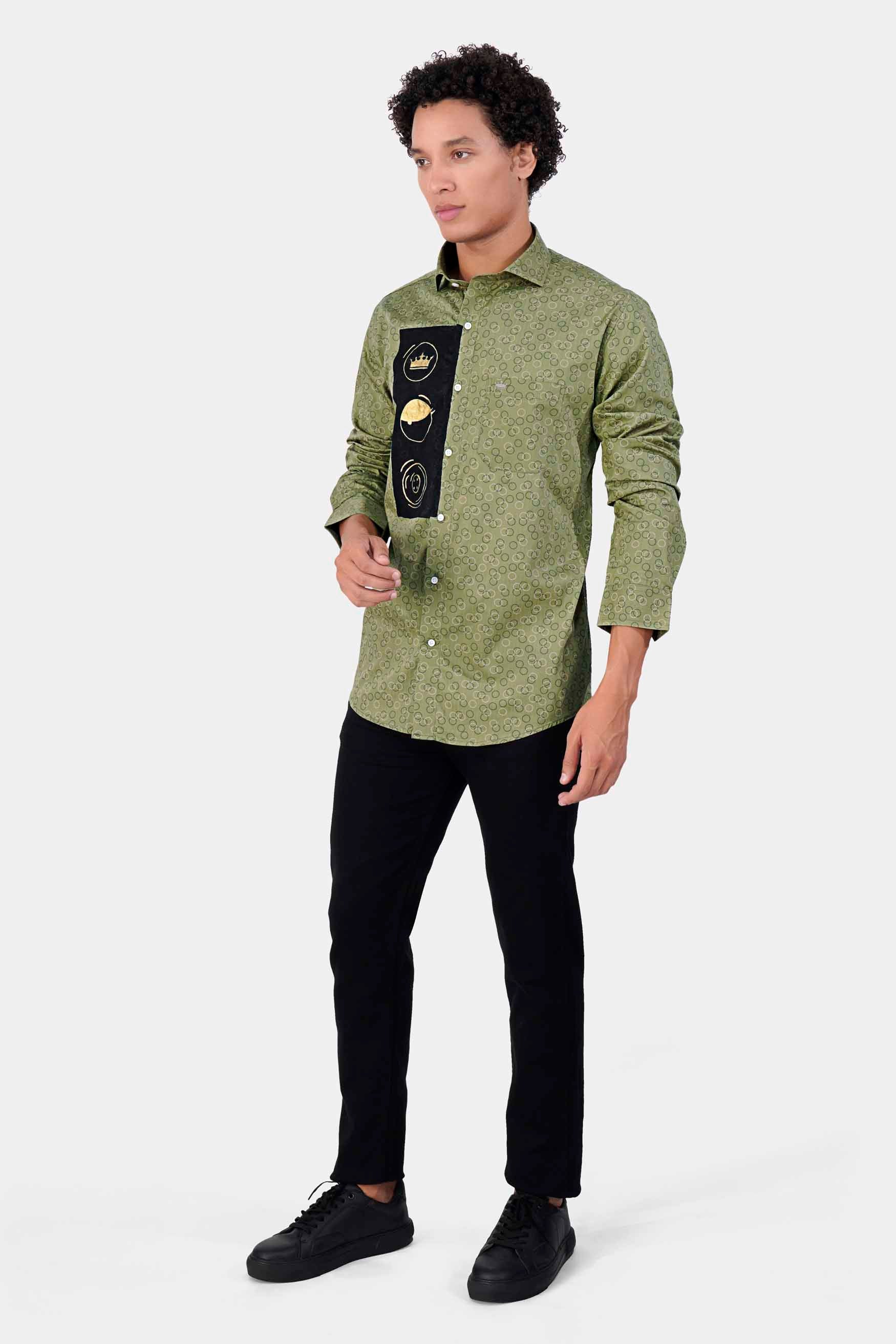 Hemlock Green Printed with Brand Logo Hand Painted Dobby Premium Giza Cotton Designer Shirt 6261-CA-ART-38, 6261-CA-ART-H-38, 6261-CA-ART-39, 6261-CA-ART-H-39, 6261-CA-ART-40, 6261-CA-ART-H-40, 6261-CA-ART-42, 6261-CA-ART-H-42, 6261-CA-ART-44, 6261-CA-ART-H-44, 6261-CA-ART-46, 6261-CA-ART-H-46, 6261-CA-ART-48, 6261-CA-ART-H-48, 6261-CA-ART-50, 6261-CA-ART-H-50, 6261-CA-ART-52, 6261-CA-ART-H-52