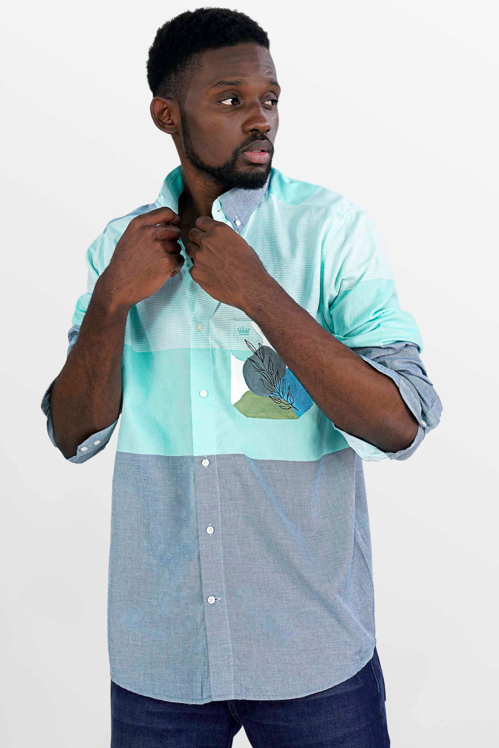 mint green designer shirt