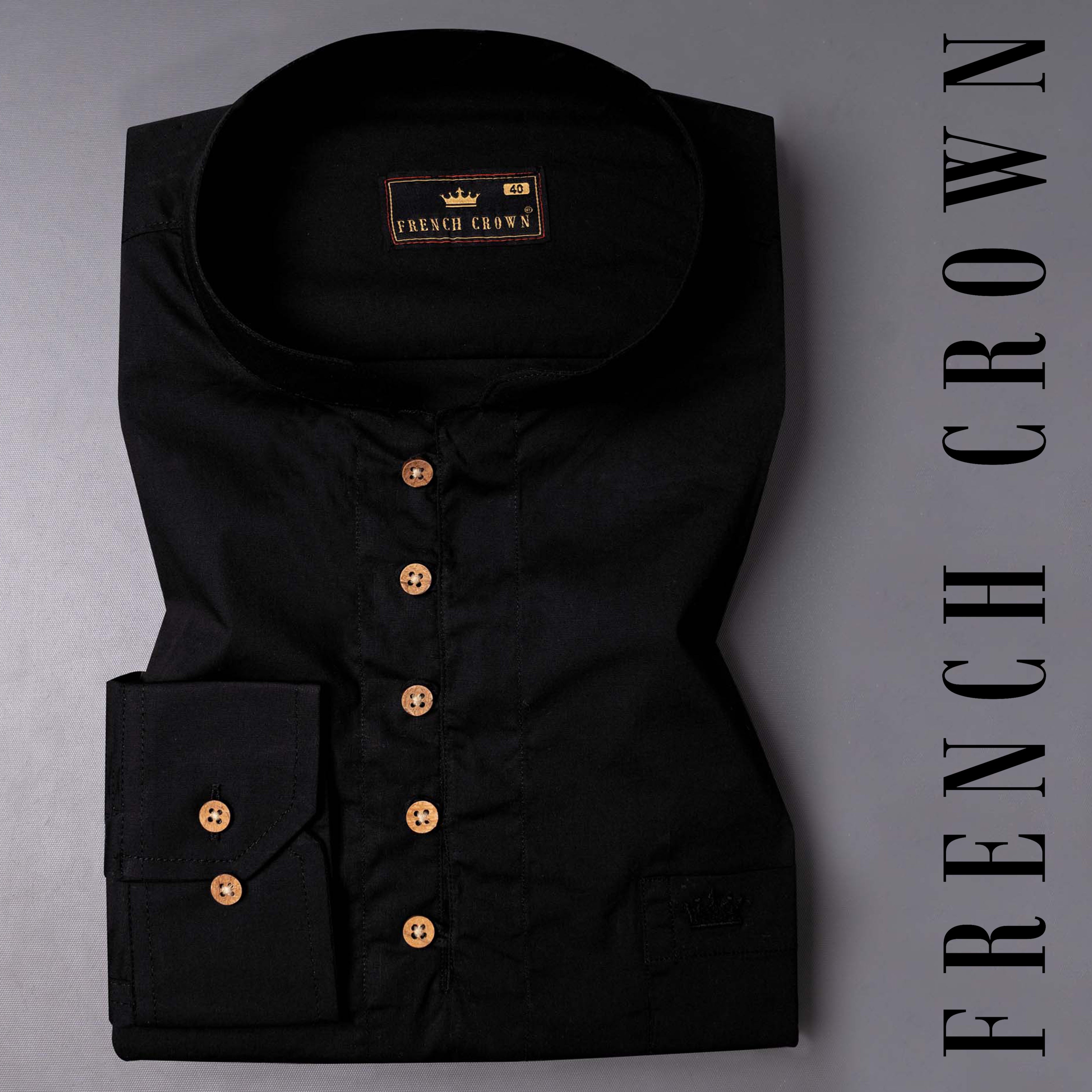 Jade Black Premium Cotton Kurta Shirt