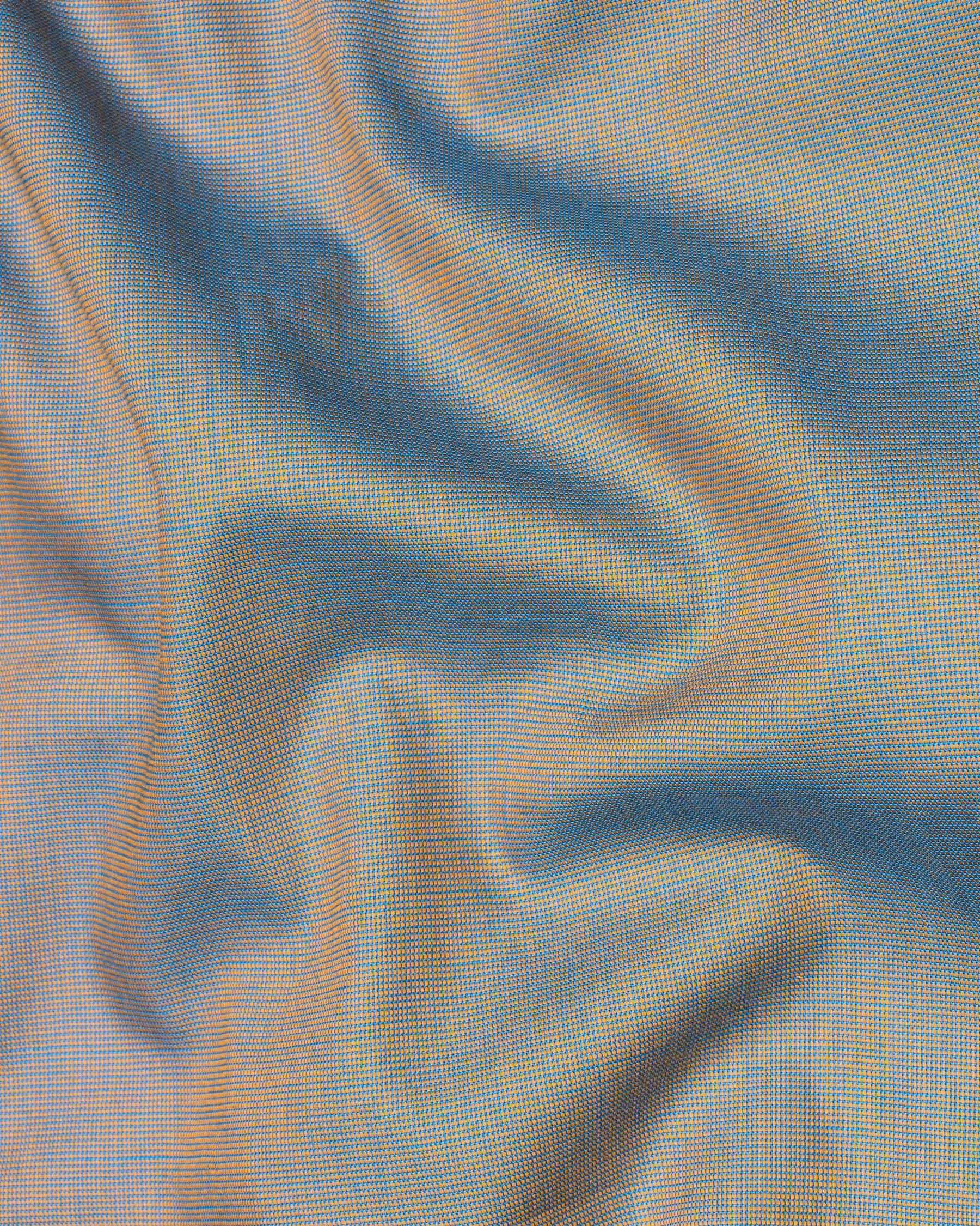 Gamboge with Anakiwa Blue Two Tone Chambray Premium Cotton Shirt