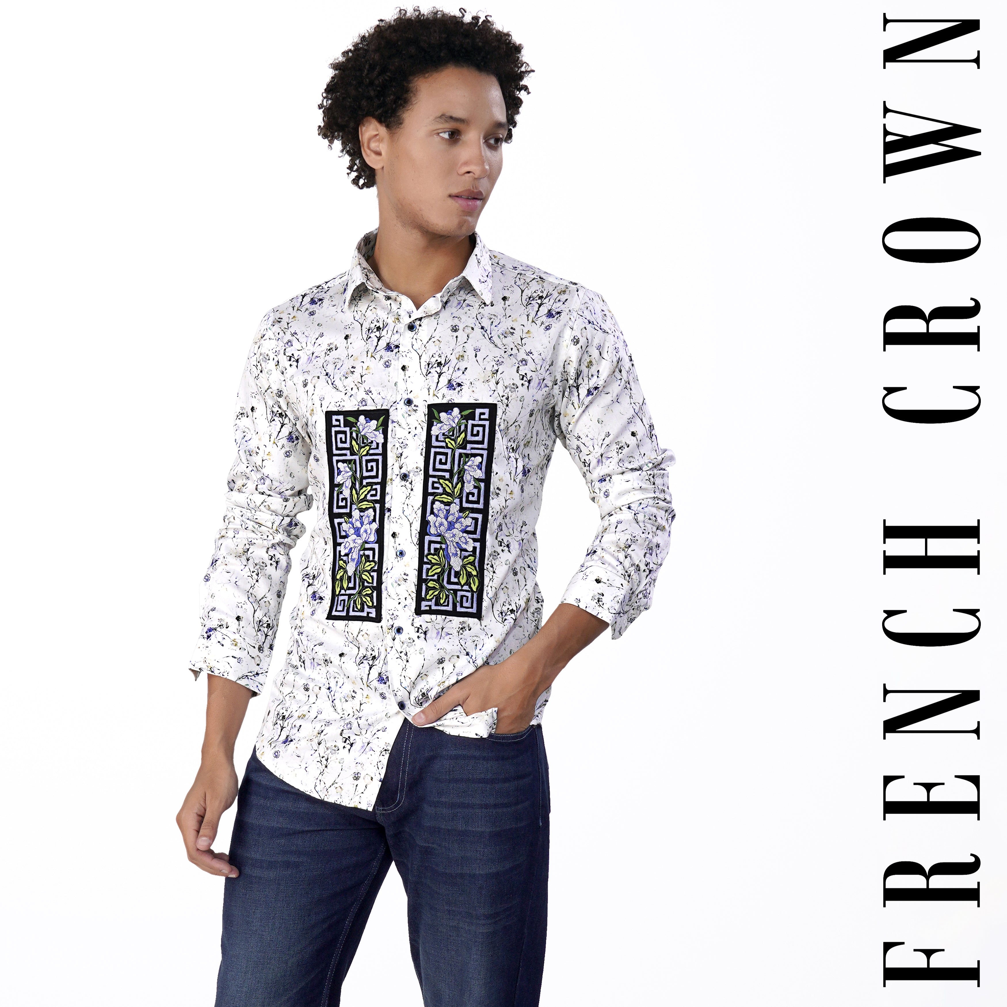 Bright White Multicolour Printed with Patchwork Super Soft Premium Cotton Designer Shirt 6340-BLE-E232-38, 6340-BLE-E232-H-38, 6340-BLE-E232-39, 6340-BLE-E232-H-39, 6340-BLE-E232-40, 6340-BLE-E232-H-40, 6340-BLE-E232-42, 6340-BLE-E232-H-42, 6340-BLE-E232-44, 6340-BLE-E232-H-44, 6340-BLE-E232-46, 6340-BLE-E232-H-46, 6340-BLE-E232-48, 6340-BLE-E232-H-48, 6340-BLE-E232-50, 6340-BLE-E232-H-50, 6340-BLE-E232-52, 6340-BLE-E232-H-52