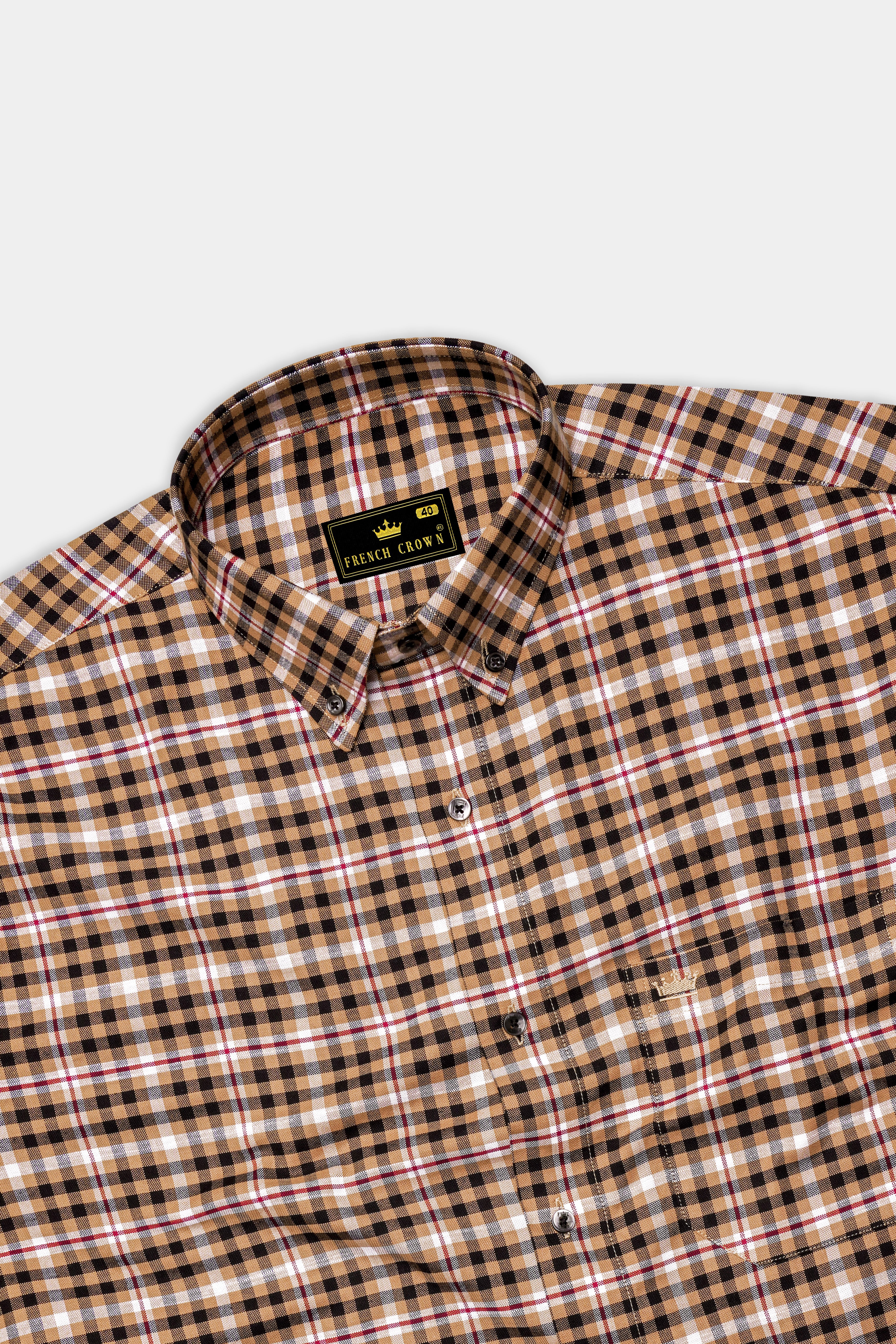 Nero Black with Cape Honey Windowpane Royal Oxford Shirt