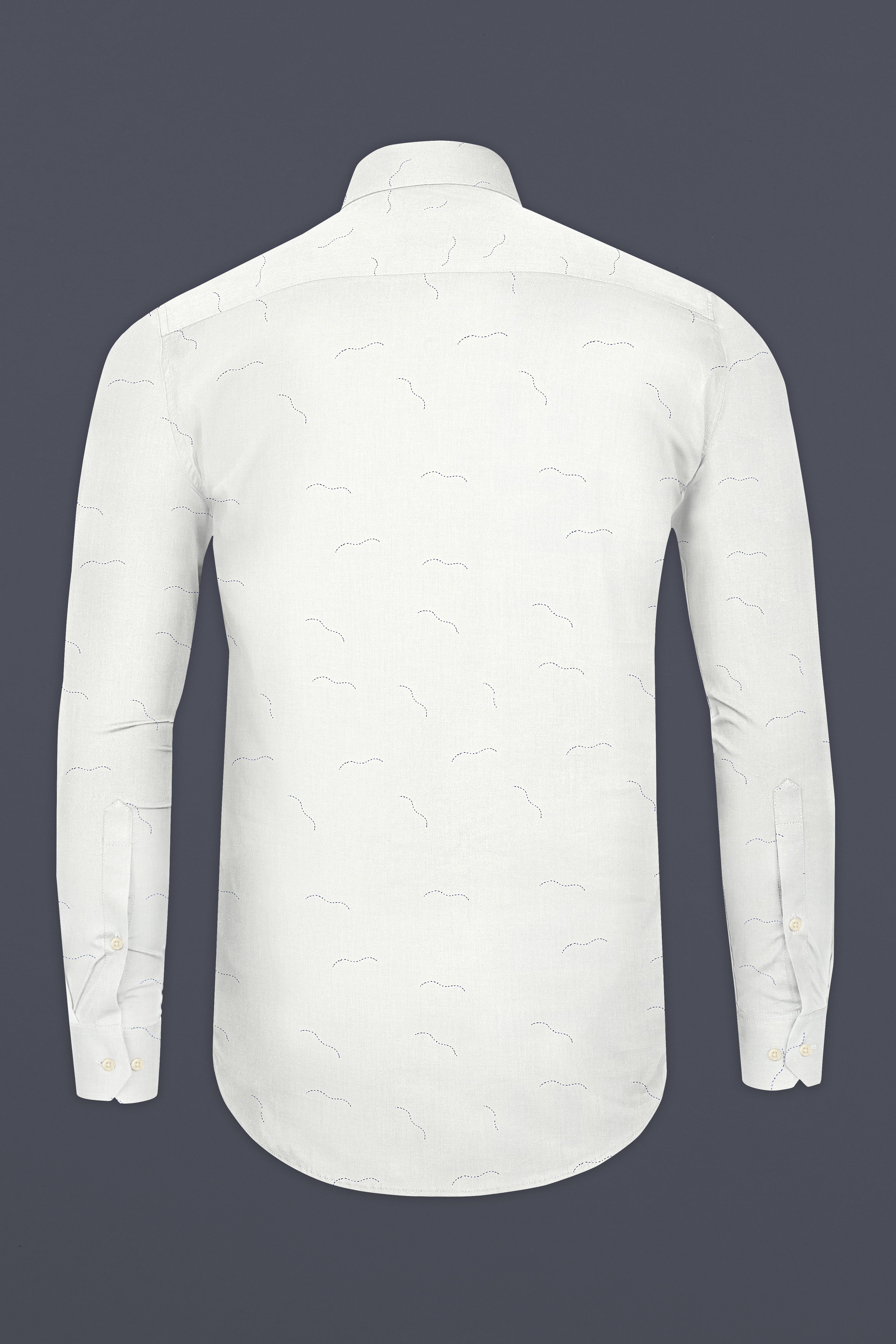 Bright White Arc Printed Super Soft Premium Cotton Shirt