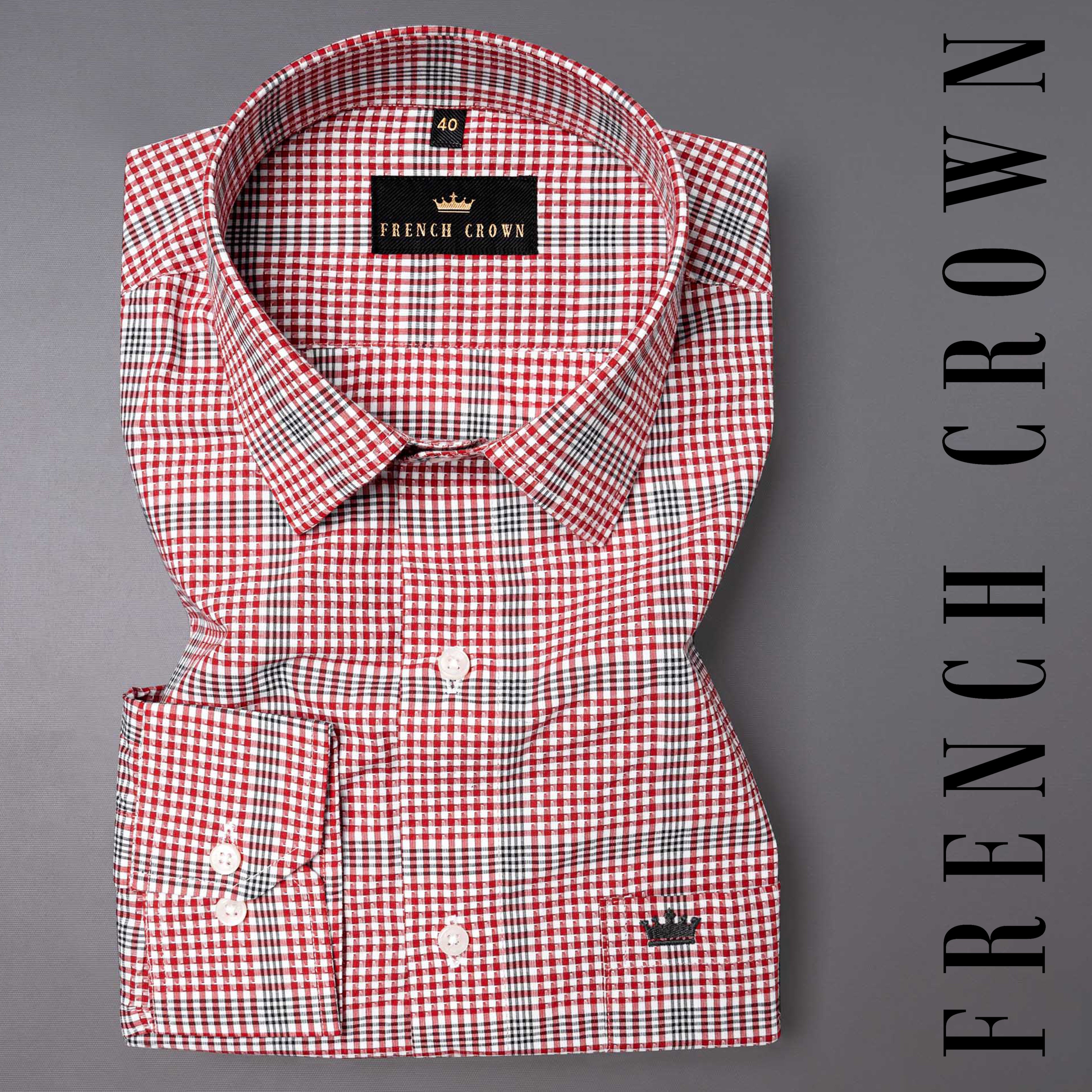 Persian Red and Black Plaid Premium Cotton Shirt