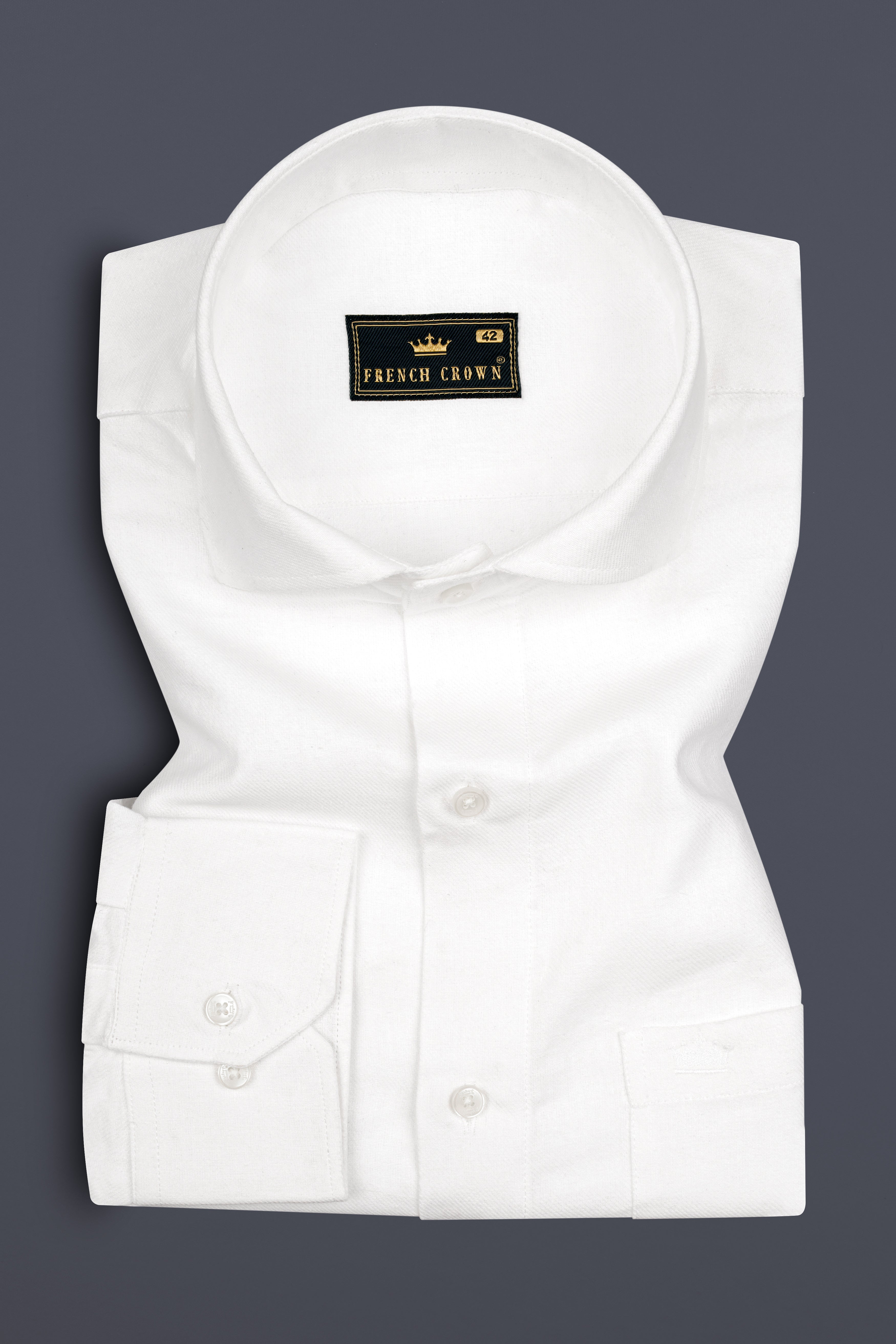 Milky White Dobby Textured Premium Giza Cotton Shirt