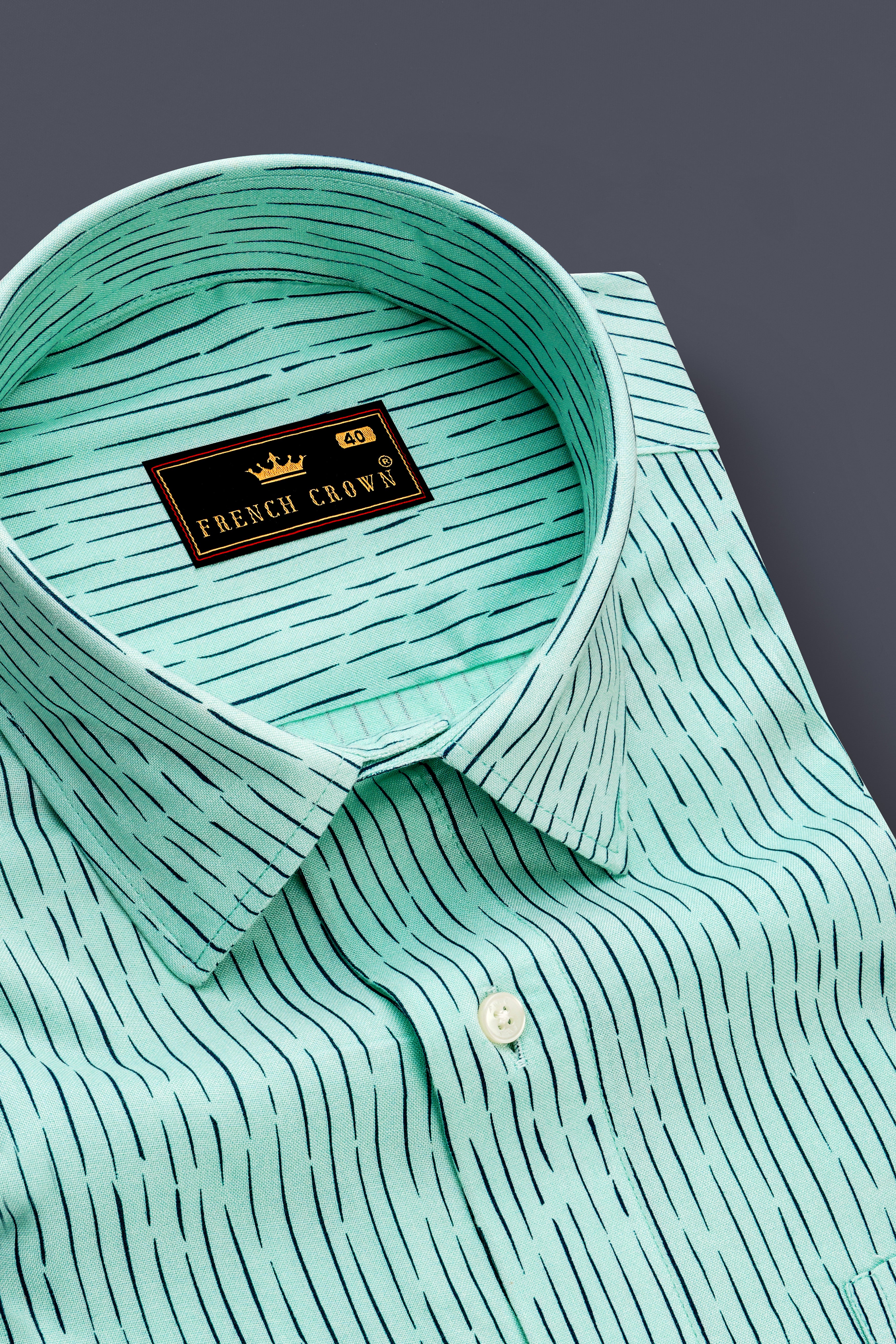 Skeptic Green Printed Tencel Shirt