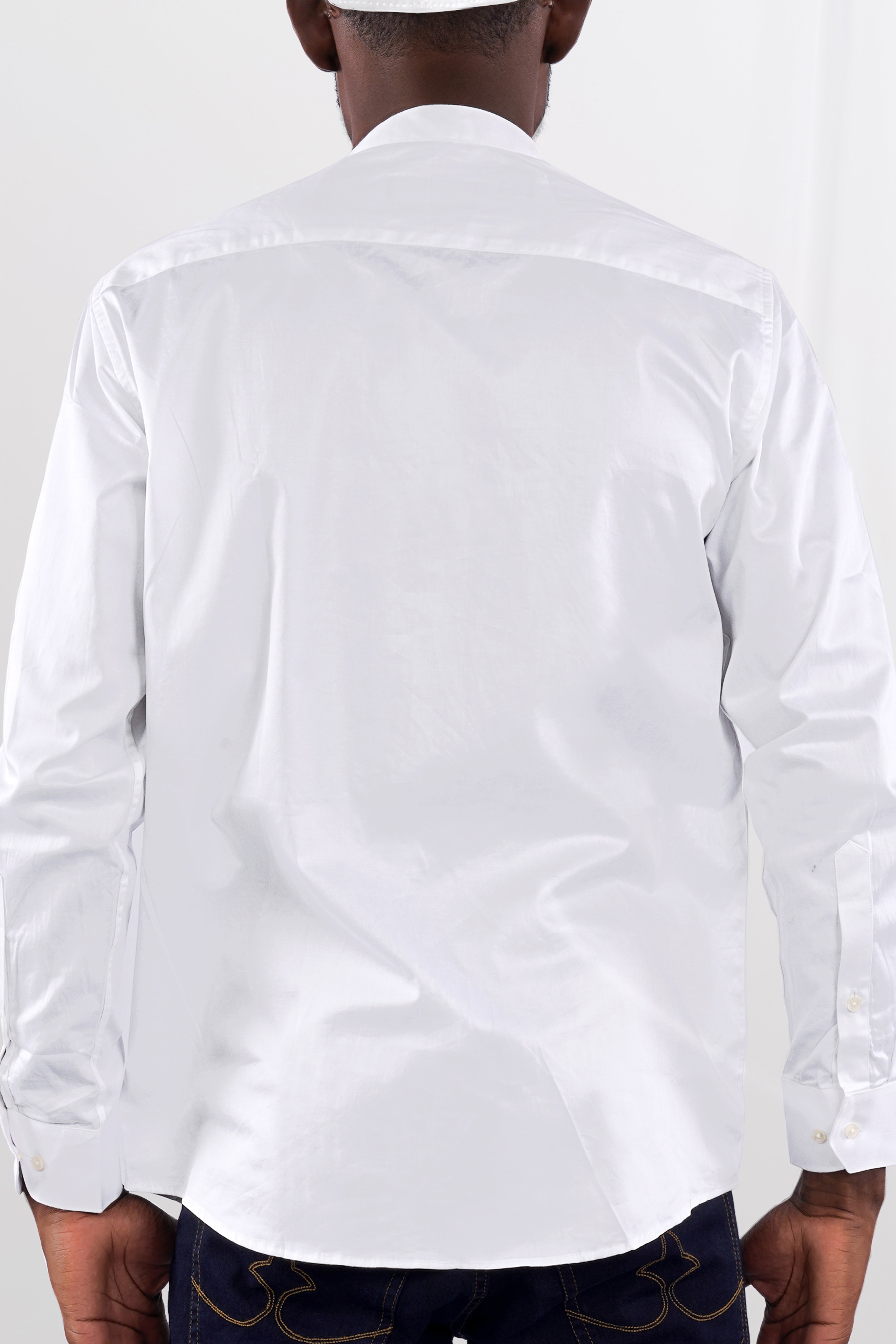 Bright White with  Ziggurat Printed Super Soft Premium Cotton Shirt