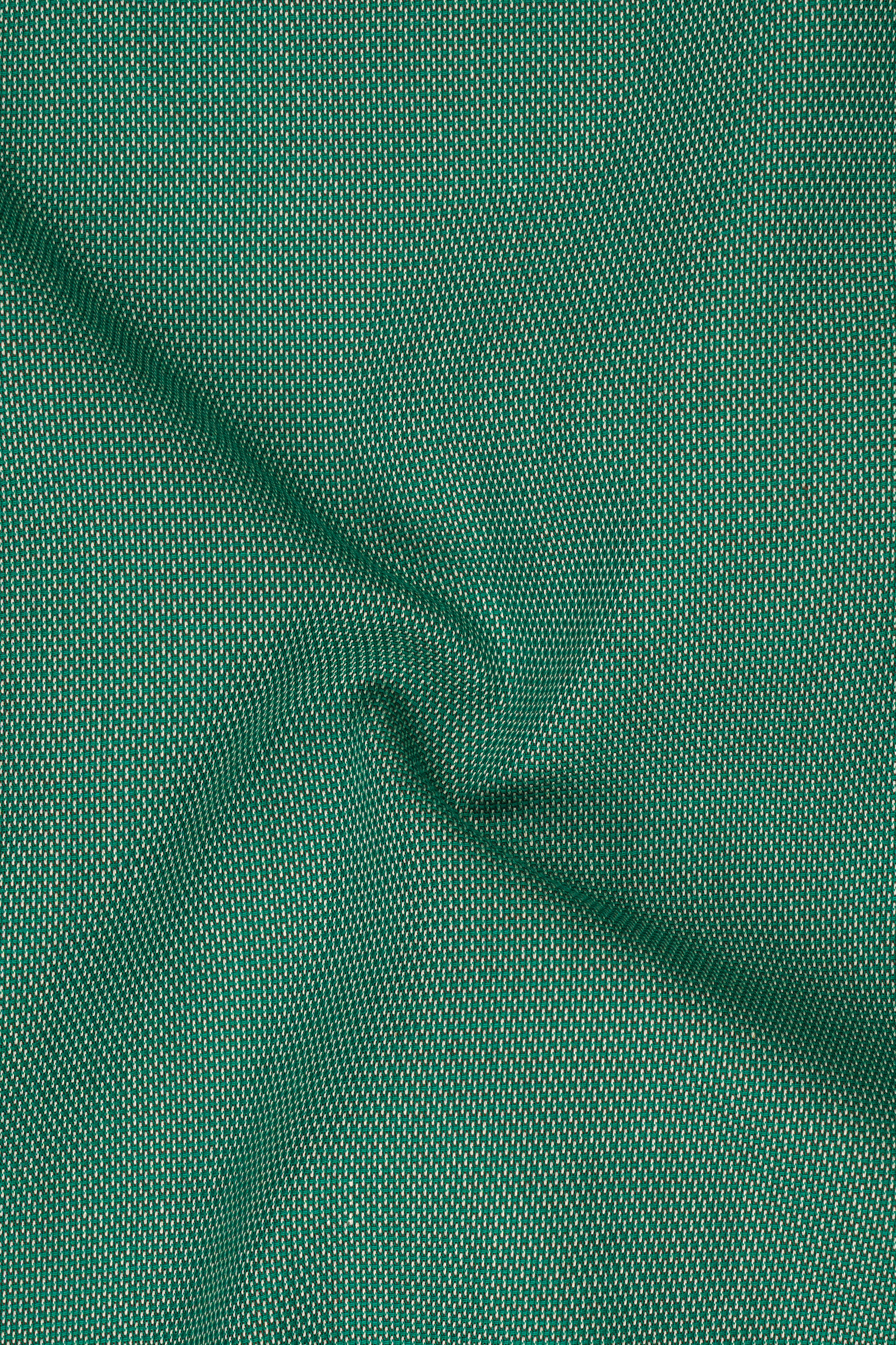Dark Aqua Green Dobby Textured Premium Giza Cotton Shirt