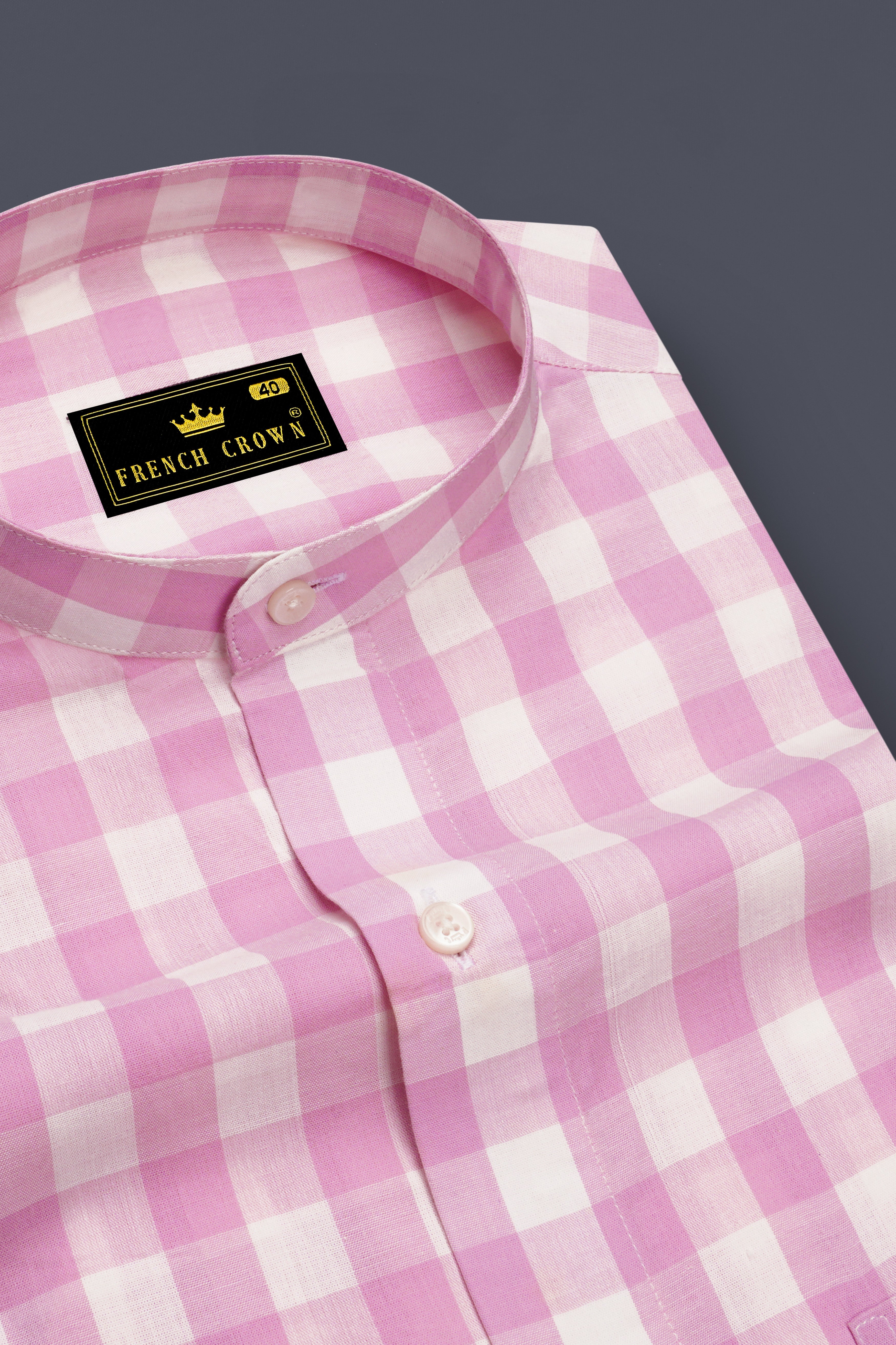 Chantilly Pink and White Checkered Premium Cotton Shirt