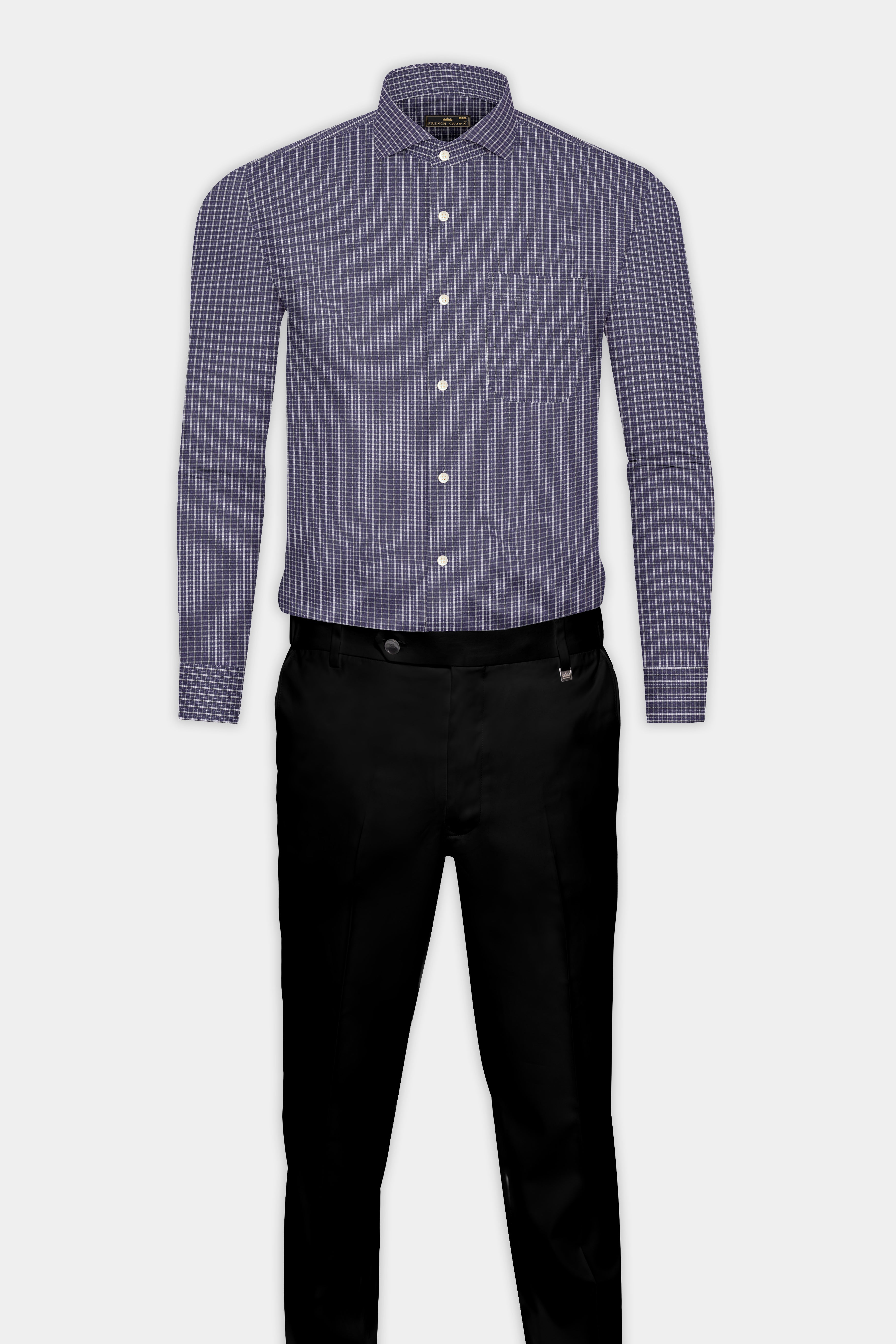 Mountain Mist Checks-Plaid Formal Premium Cotton Shirt For Men