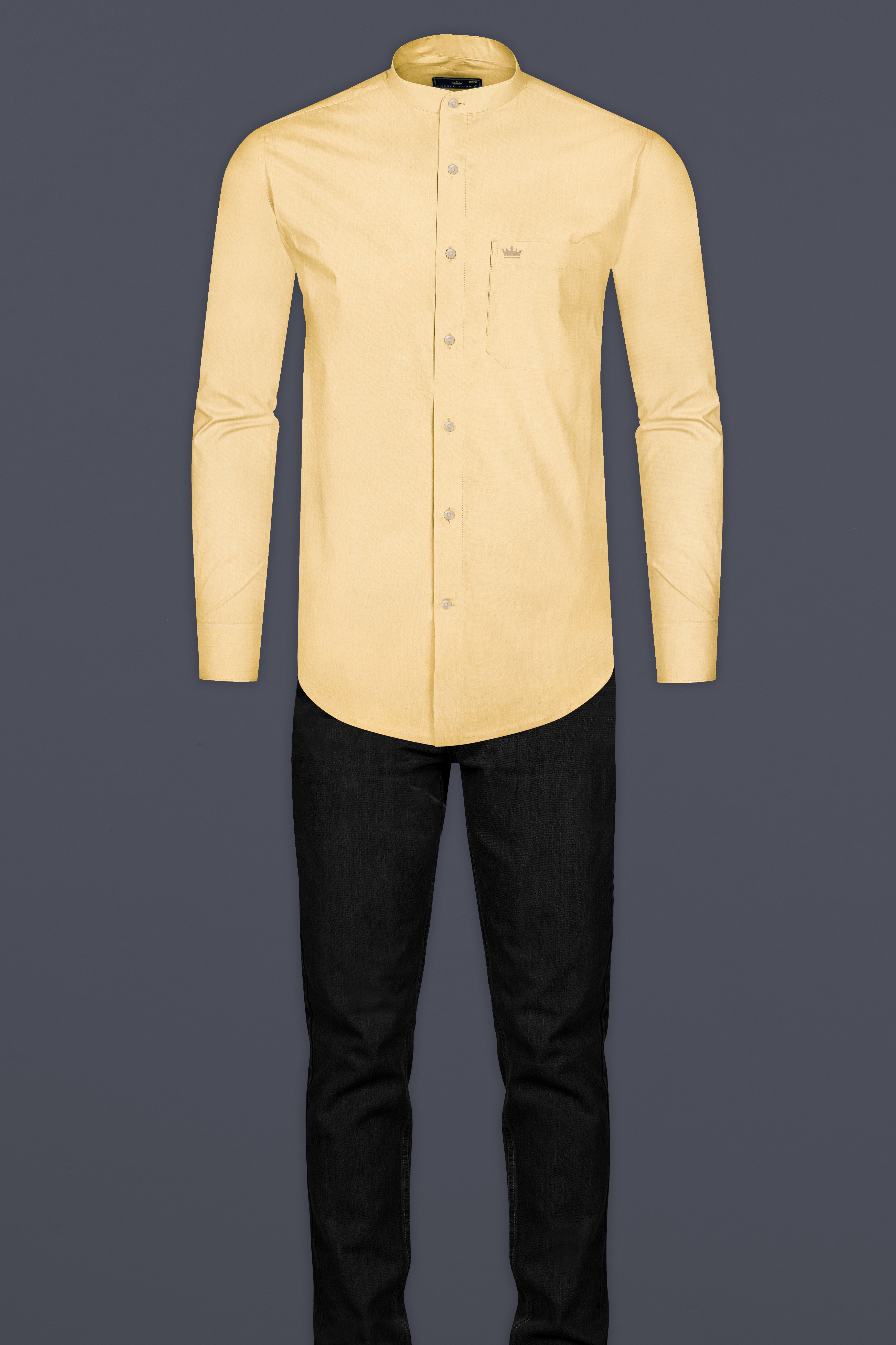 Peanut Yellow Luxurious Linen Shirt