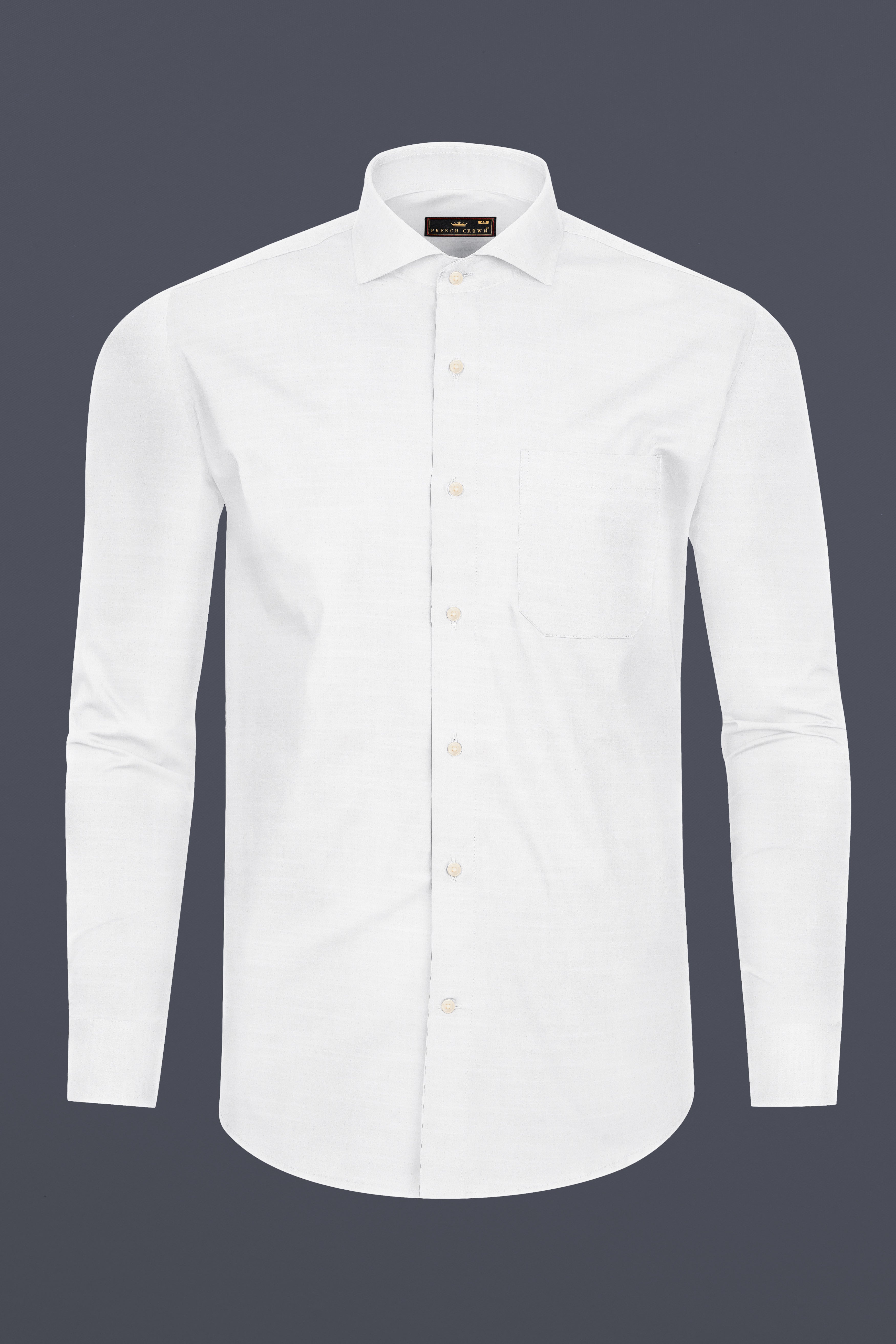 Bright White Dobby Textured Premium Giza Cotton Shirt