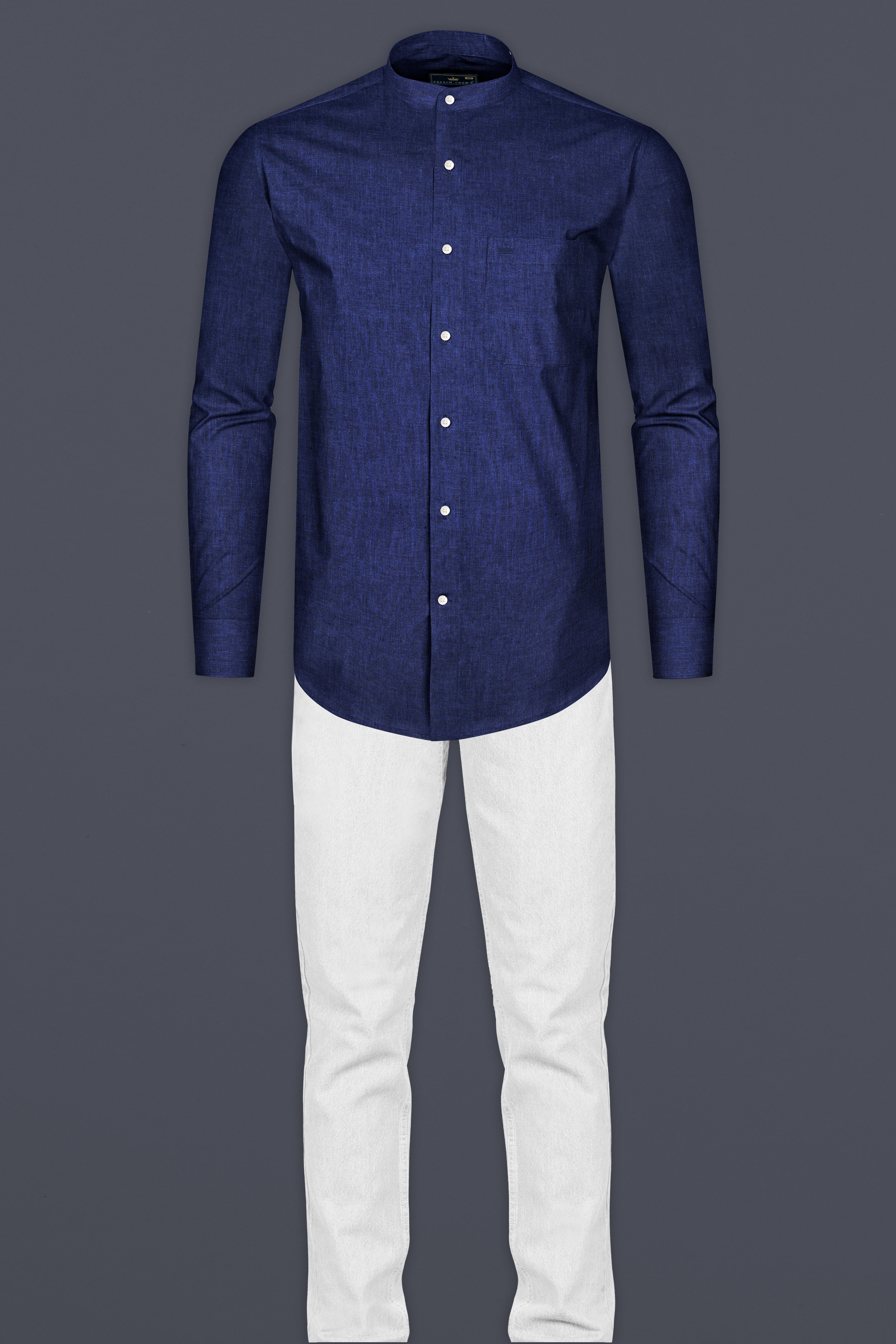 Cloud Burst Blue Luxurious Linen Shirt