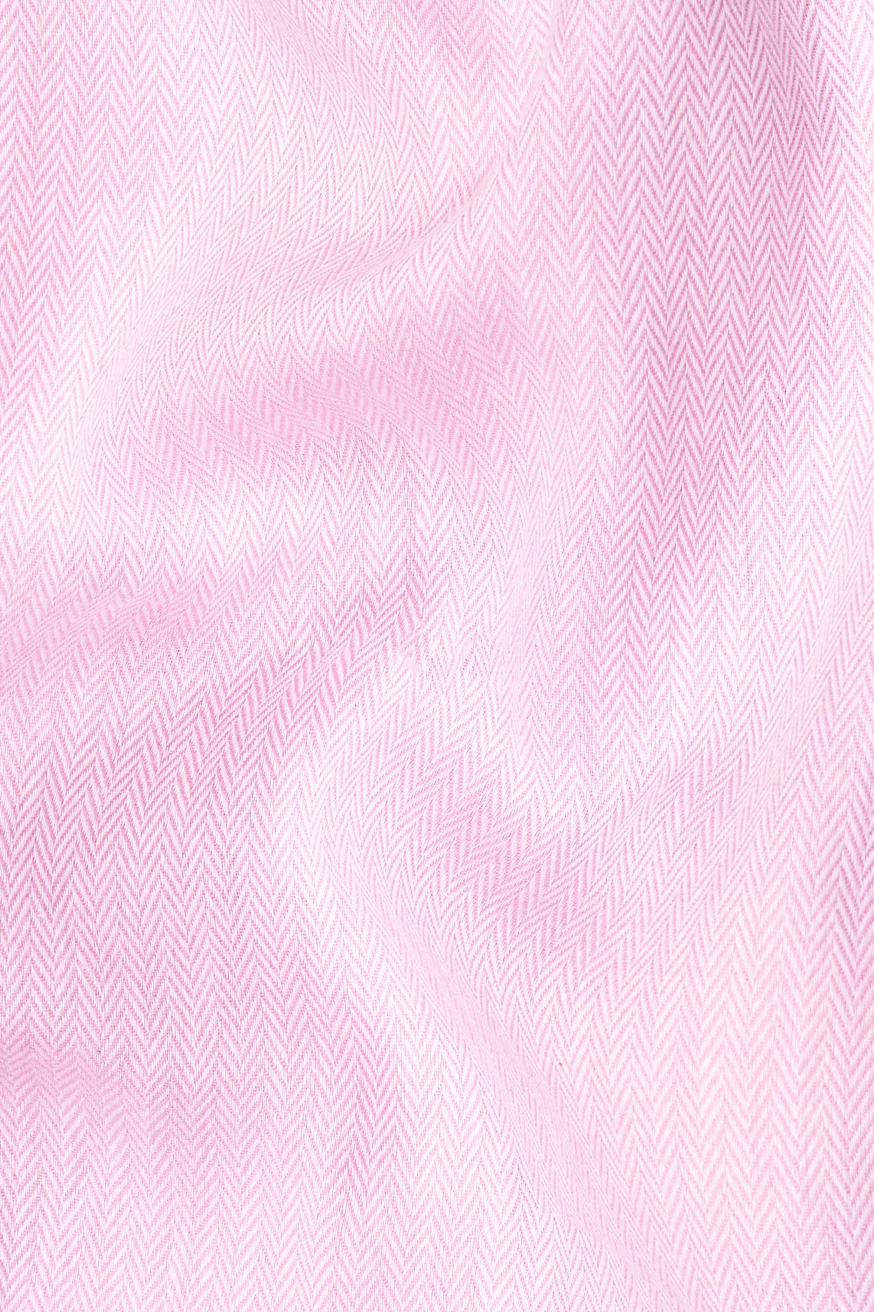 Pale Rose Pink Herringbone and Tencel rich Shirt