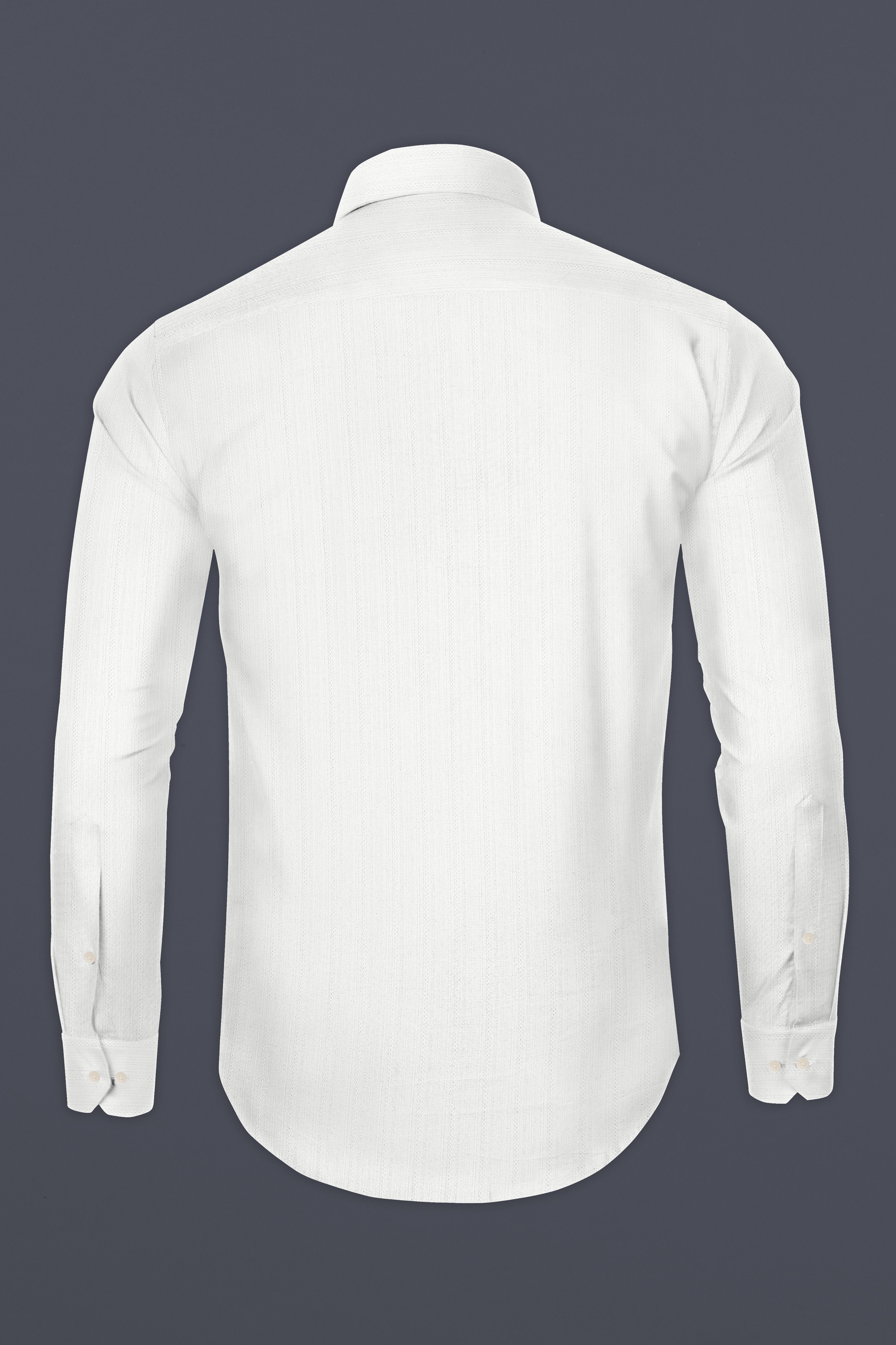 Bright White Dobby Textured Premium Cotton Shirt