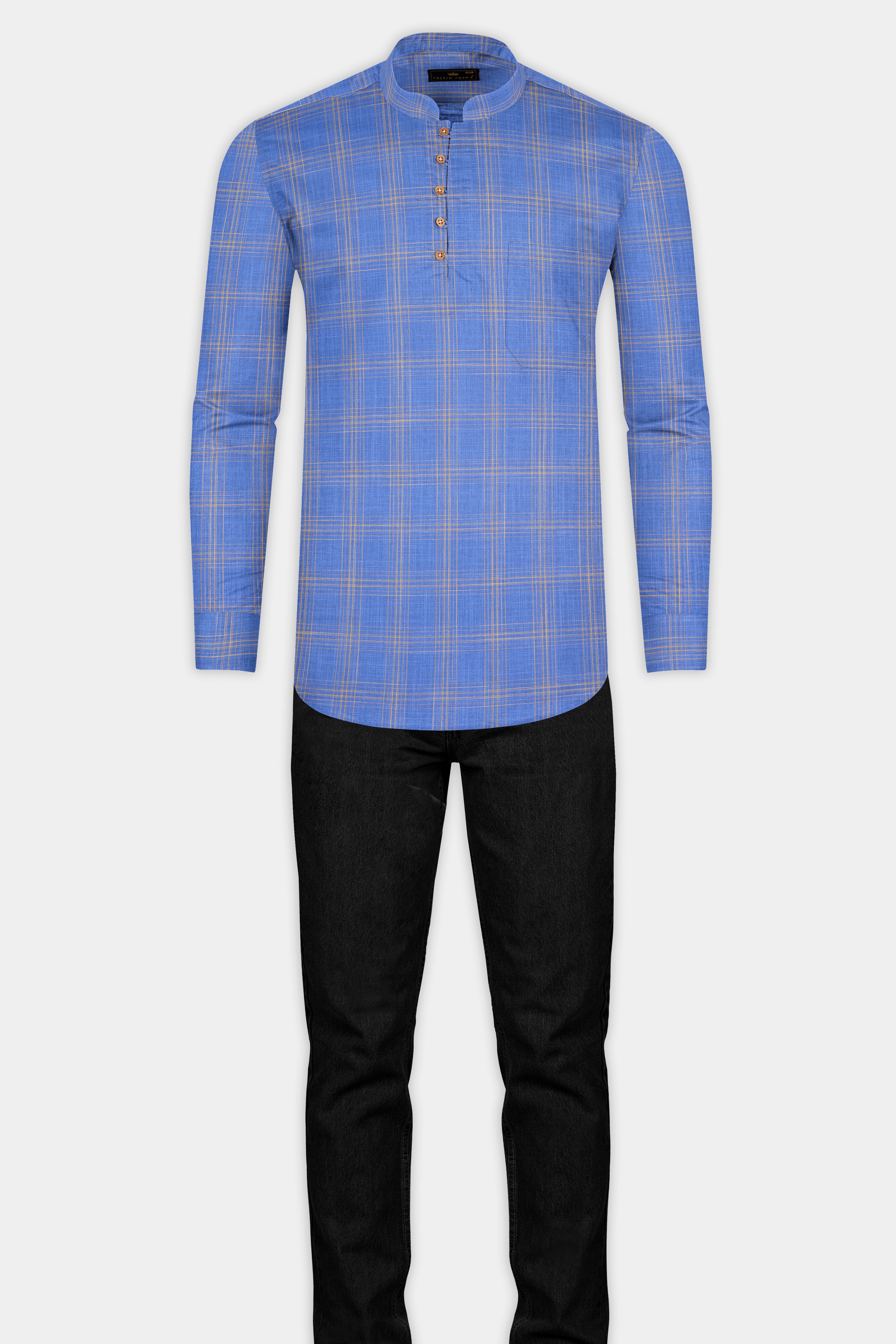 Linen scrampi checkered shirt