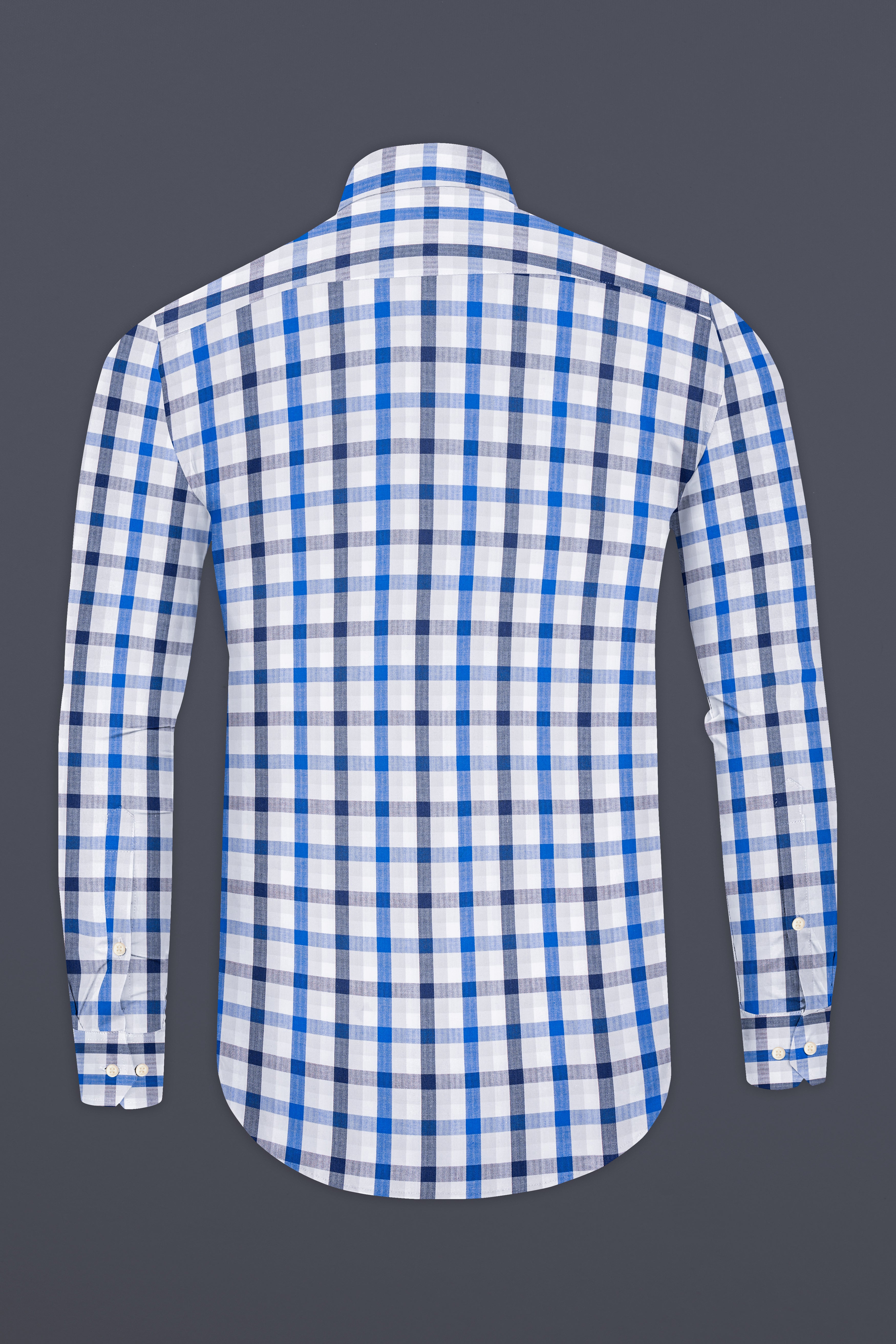 Downriver with Crystal Blue Plaid Herringbone Shirt