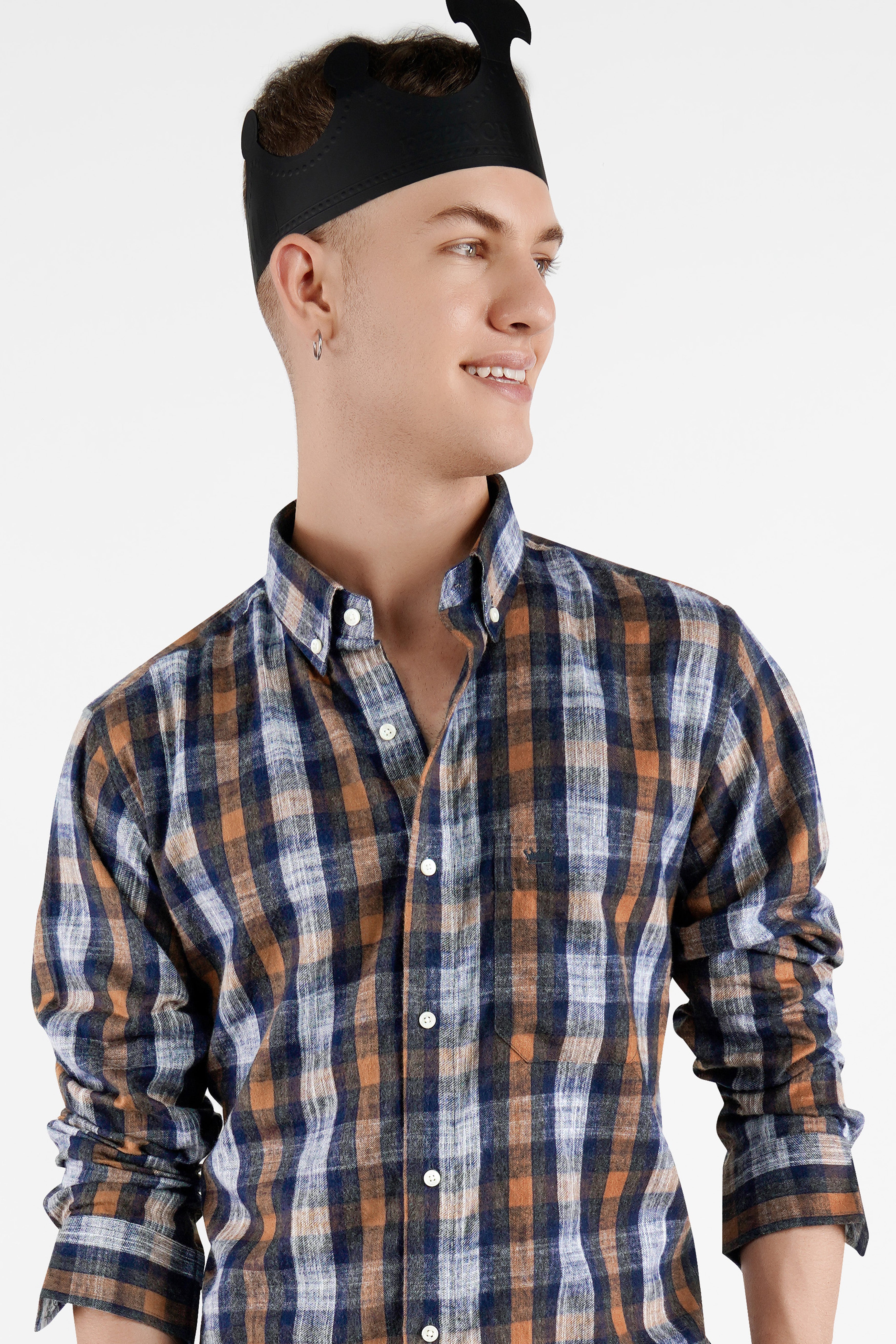 Blue Zodiac with Lavender Haze Plaid Flannel Shirt