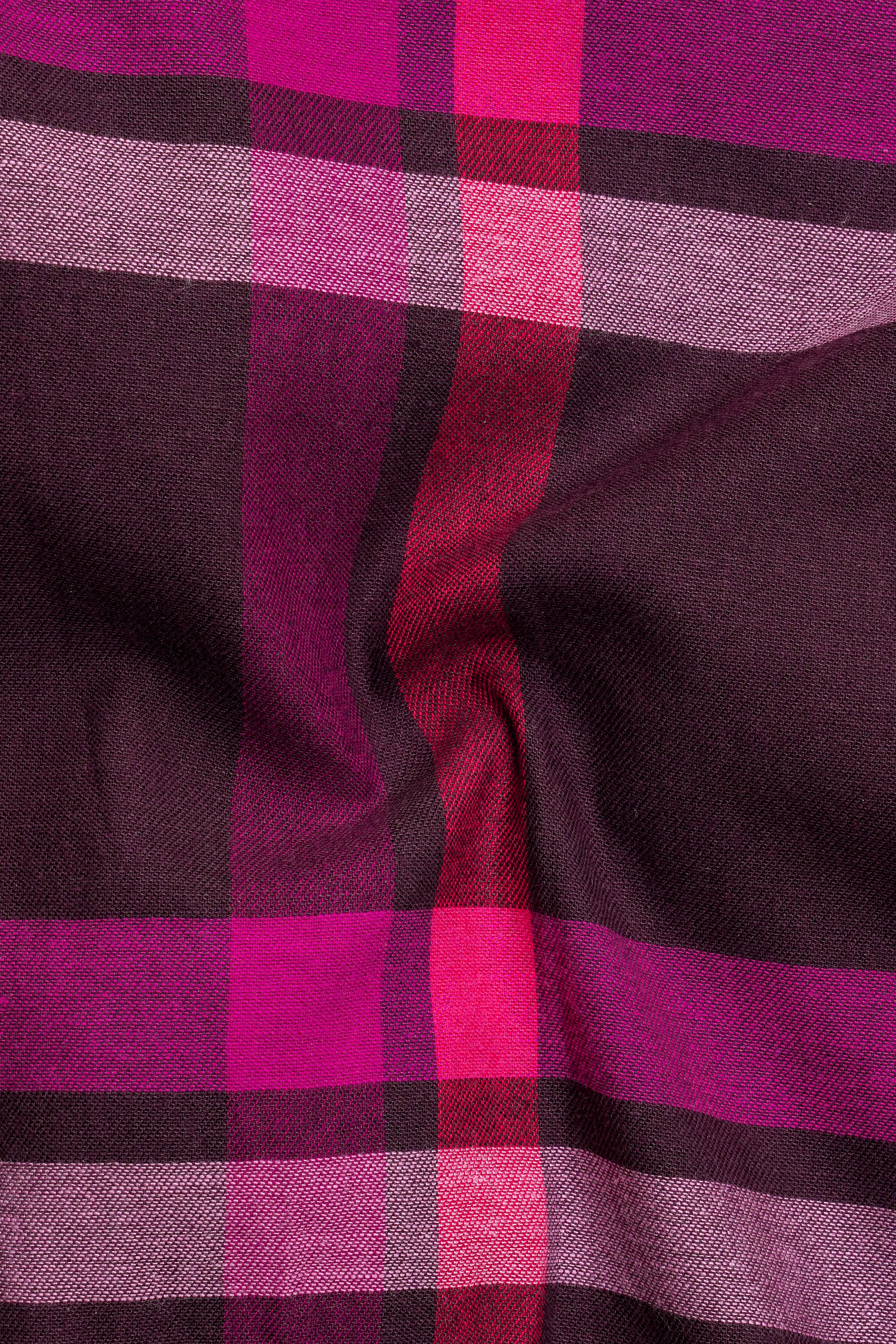 Wine Berry with Plum Velvet Plaid Flannel Shirt