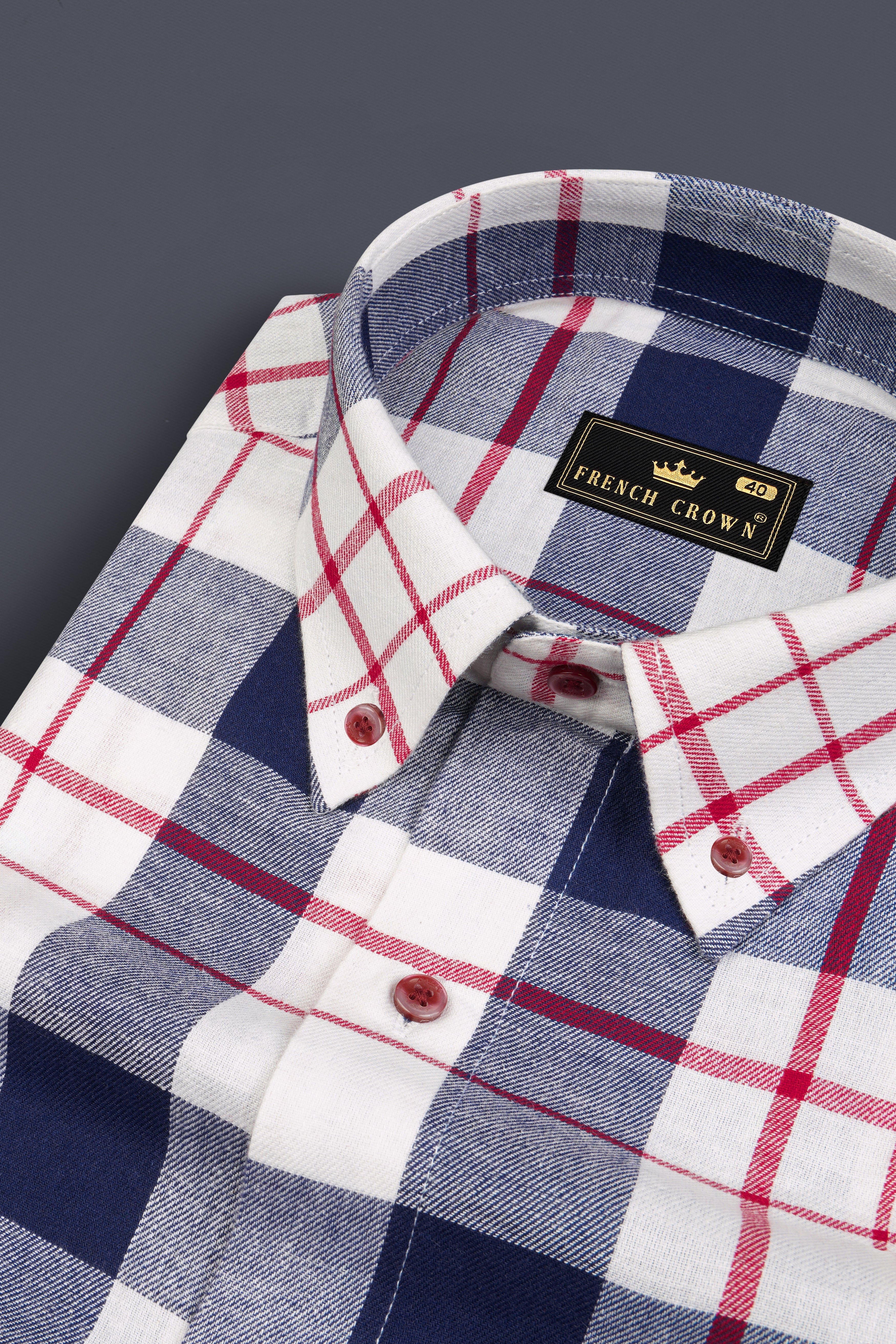 Ebony Clay Twill Plaid Premium Cotton Shirt