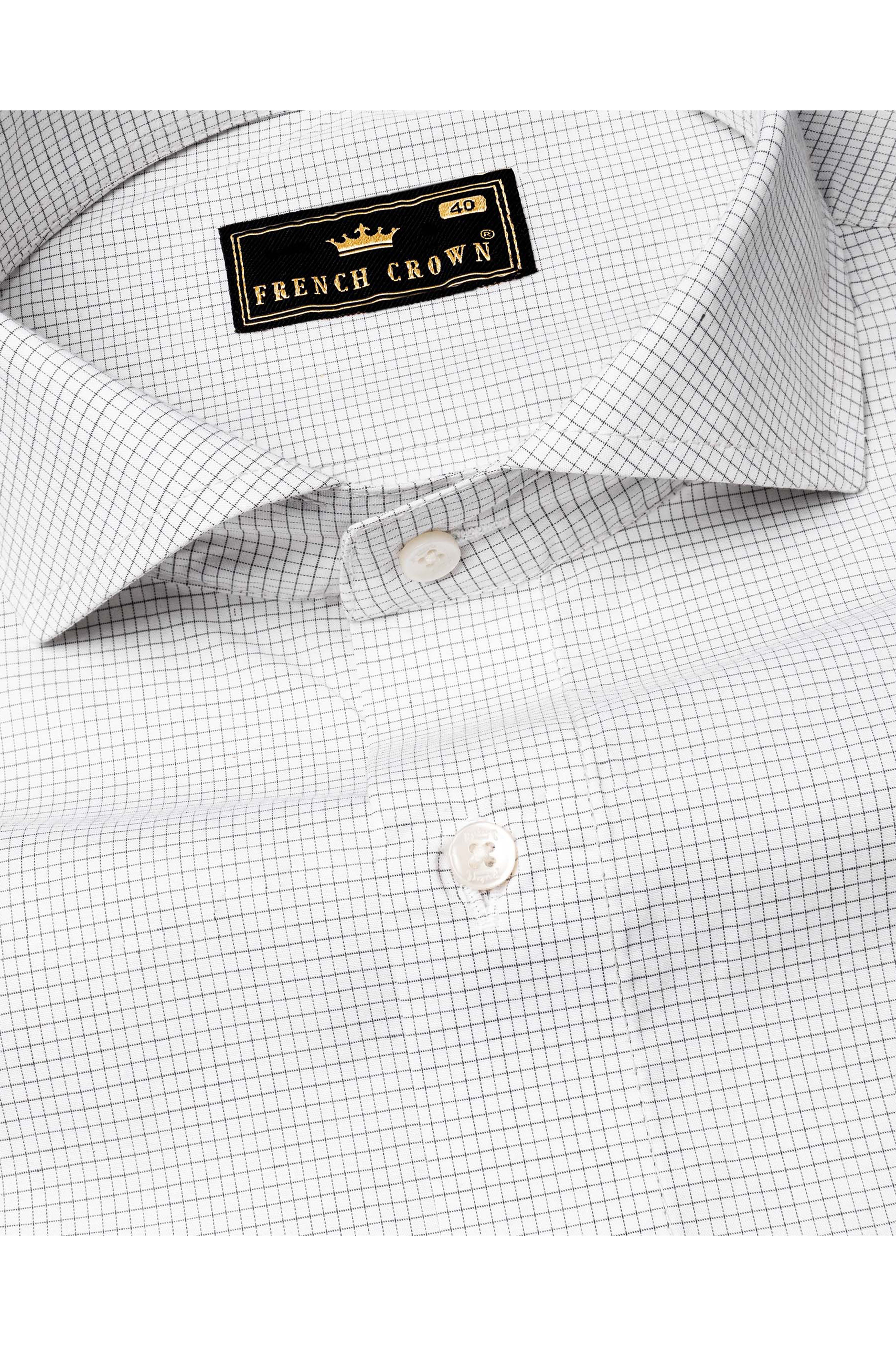 Bright White and Black Funky Printed Premium Cotton Designer Shirt