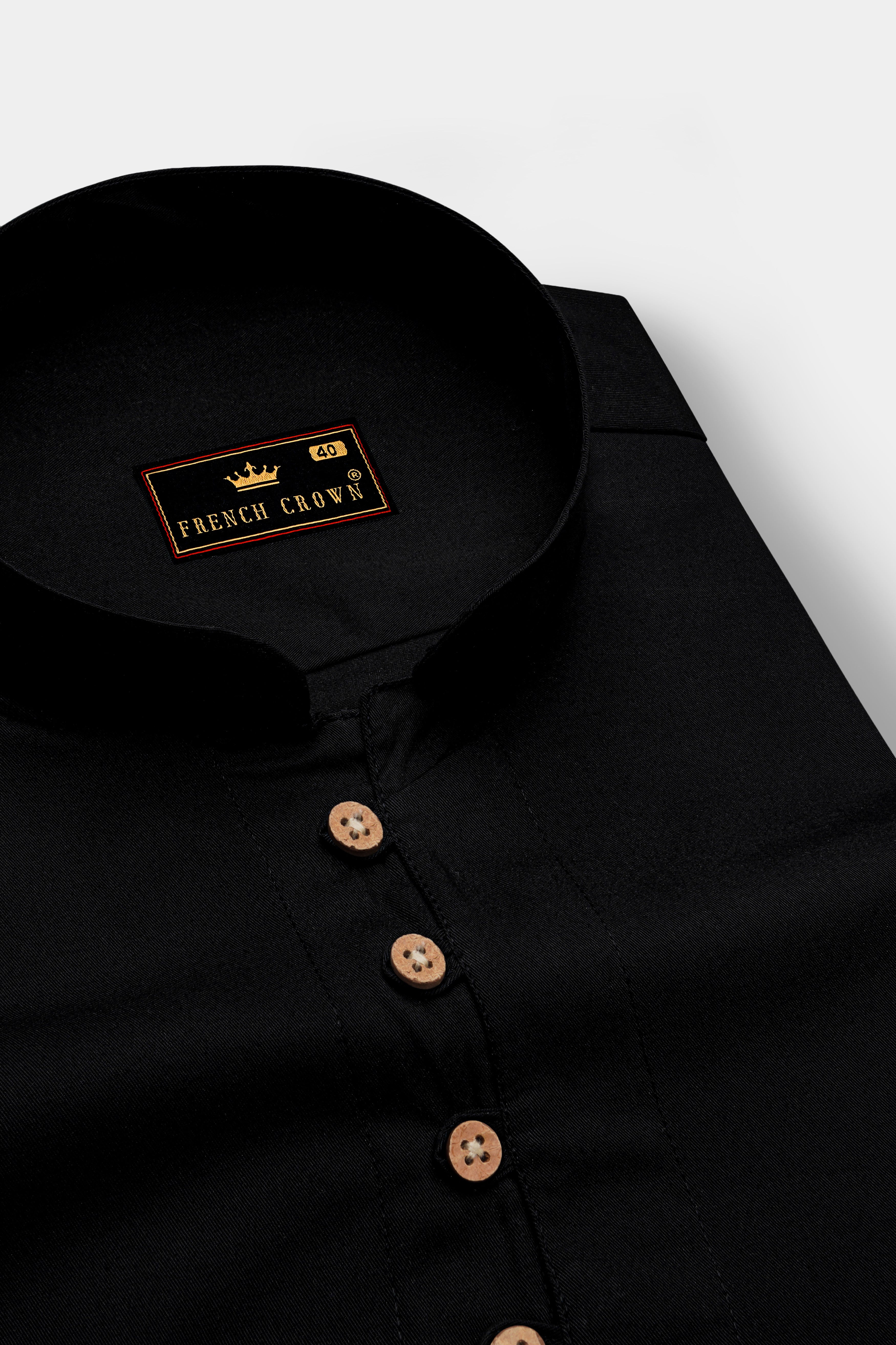 Jade Black Premium Cotton Kurta Shirt