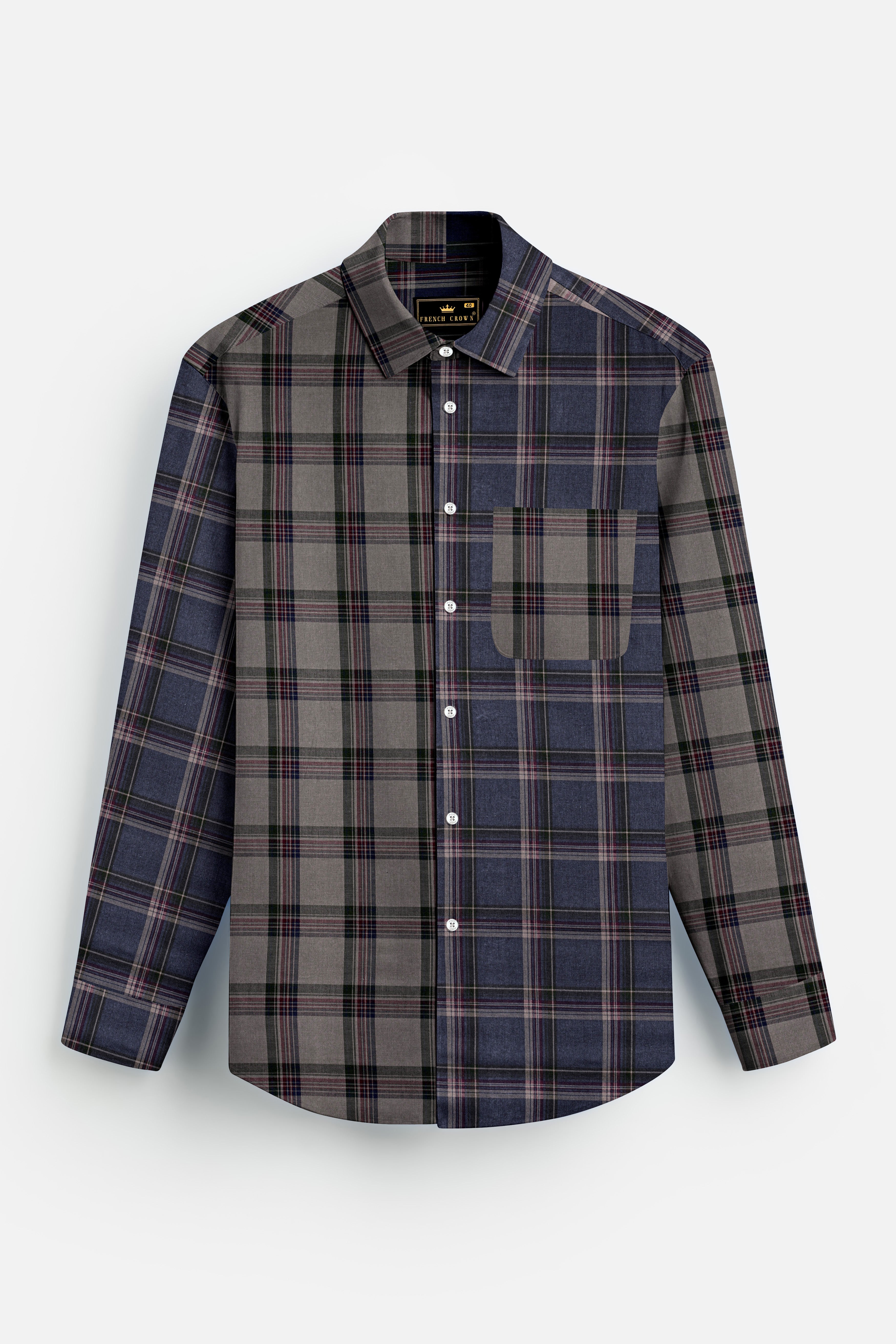 Venus with Cadet Blue Plaid Premium Cotton Shirt