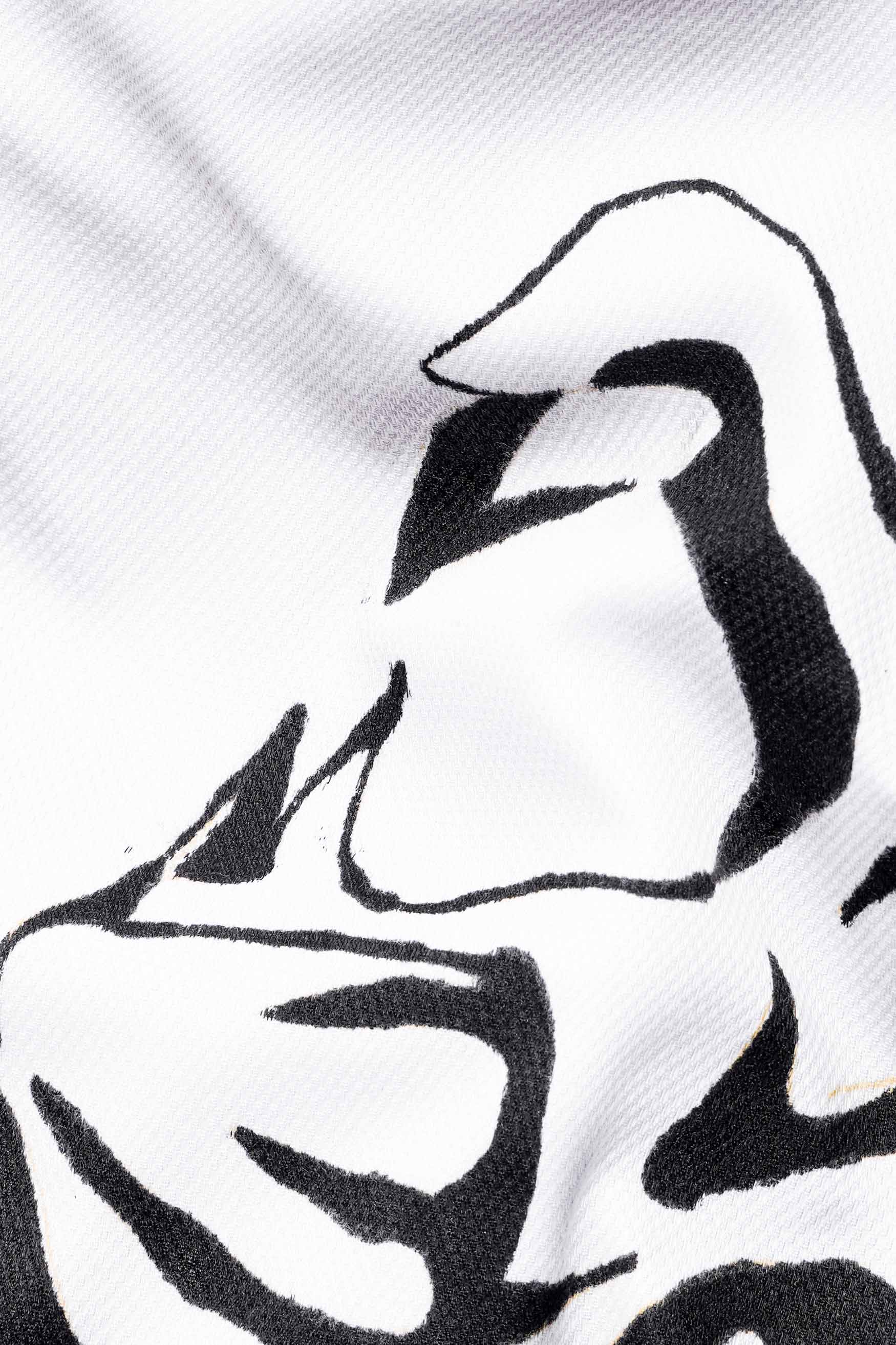 Bright White with Black Tiger Hand Painted Dobby Textured Premium Giza Cotton Shirt 6797-BD-ART-38, 6797-BD-ART-H-38, 6797-BD-ART-39, 6797-BD-ART-H-39, 6797-BD-ART-40, 6797-BD-ART-H-40, 6797-BD-ART-42, 6797-BD-ART-H-42, 6797-BD-ART-44, 6797-BD-ART-H-44, 6797-BD-ART-46, 6797-BD-ART-H-46, 6797-BD-ART-48, 6797-BD-ART-H-48, 6797-BD-ART-50, 6797-BD-ART-H-50, 6797-BD-ART-52, 6797-BD-ART-H-52