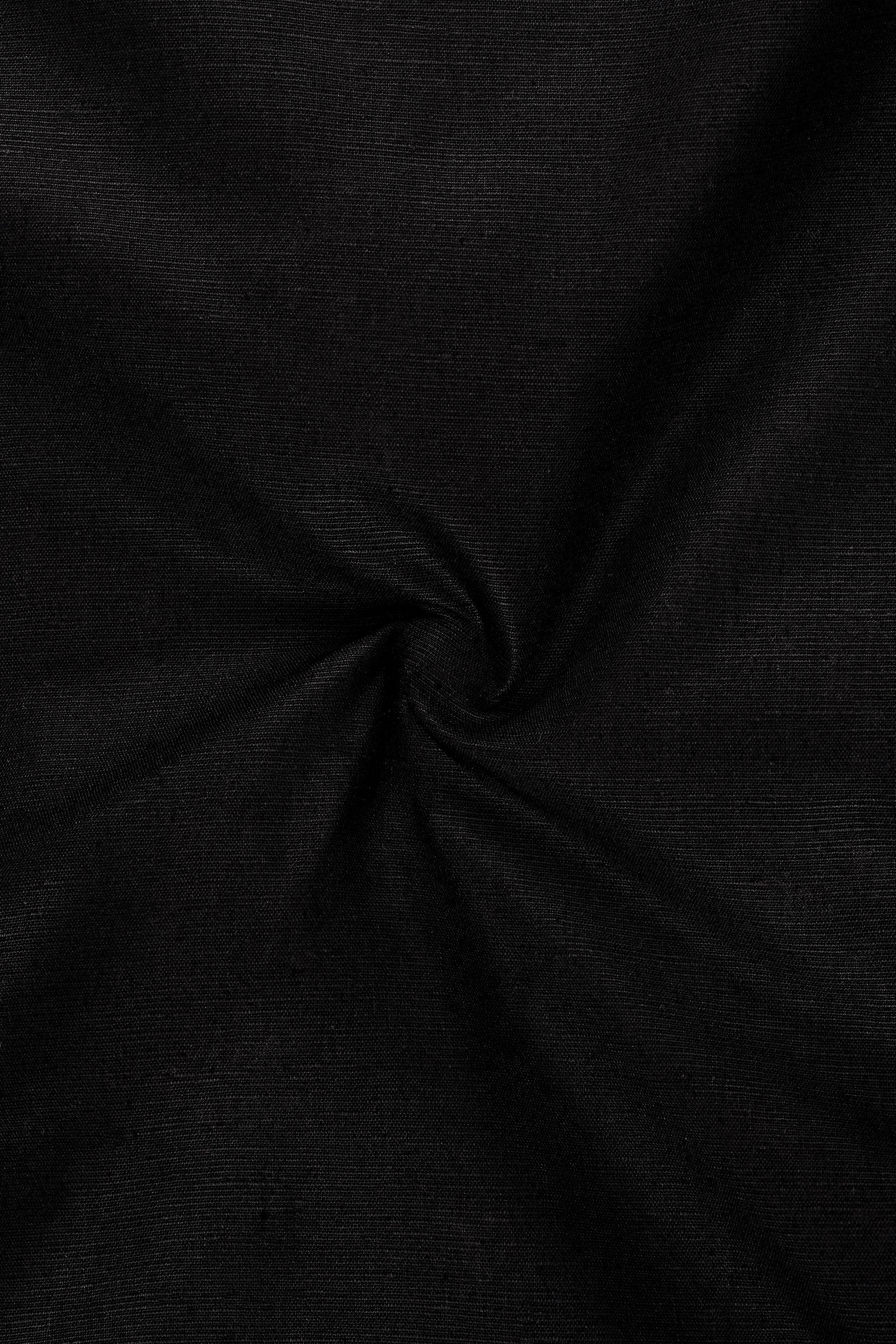 Jet Black Luxurious Linen Shirt